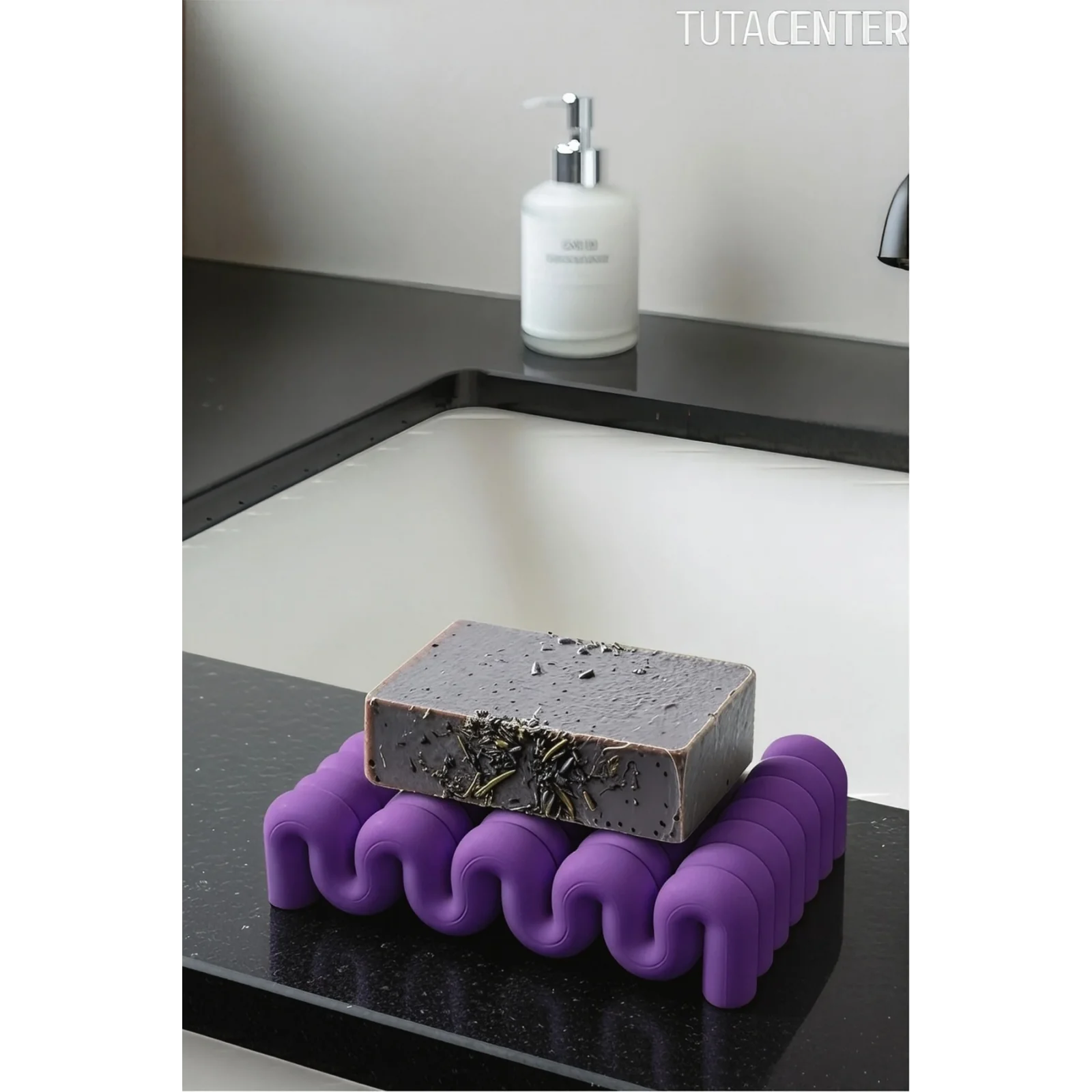 Dalga Formlu Su Tutmayan Sabunluk – Modern ve Şık Plastik Sabunluk