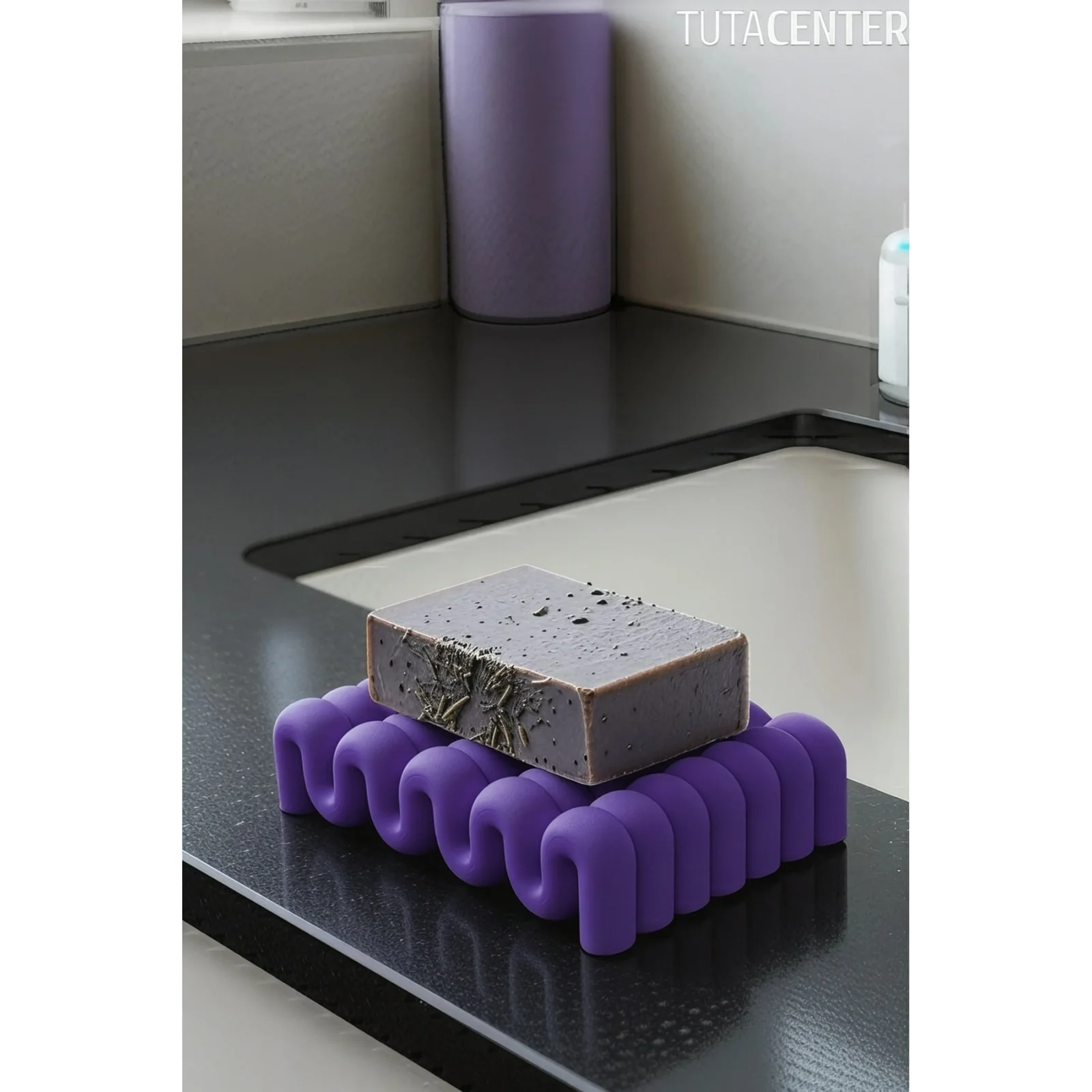 Dalga Formlu Su Tutmayan Sabunluk – Modern ve Şık Plastik Sabunluk