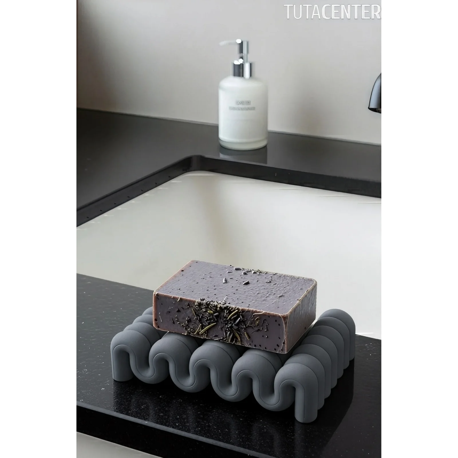 Dalga Formlu Su Tutmayan Sabunluk – Modern ve Şık Plastik Sabunluk