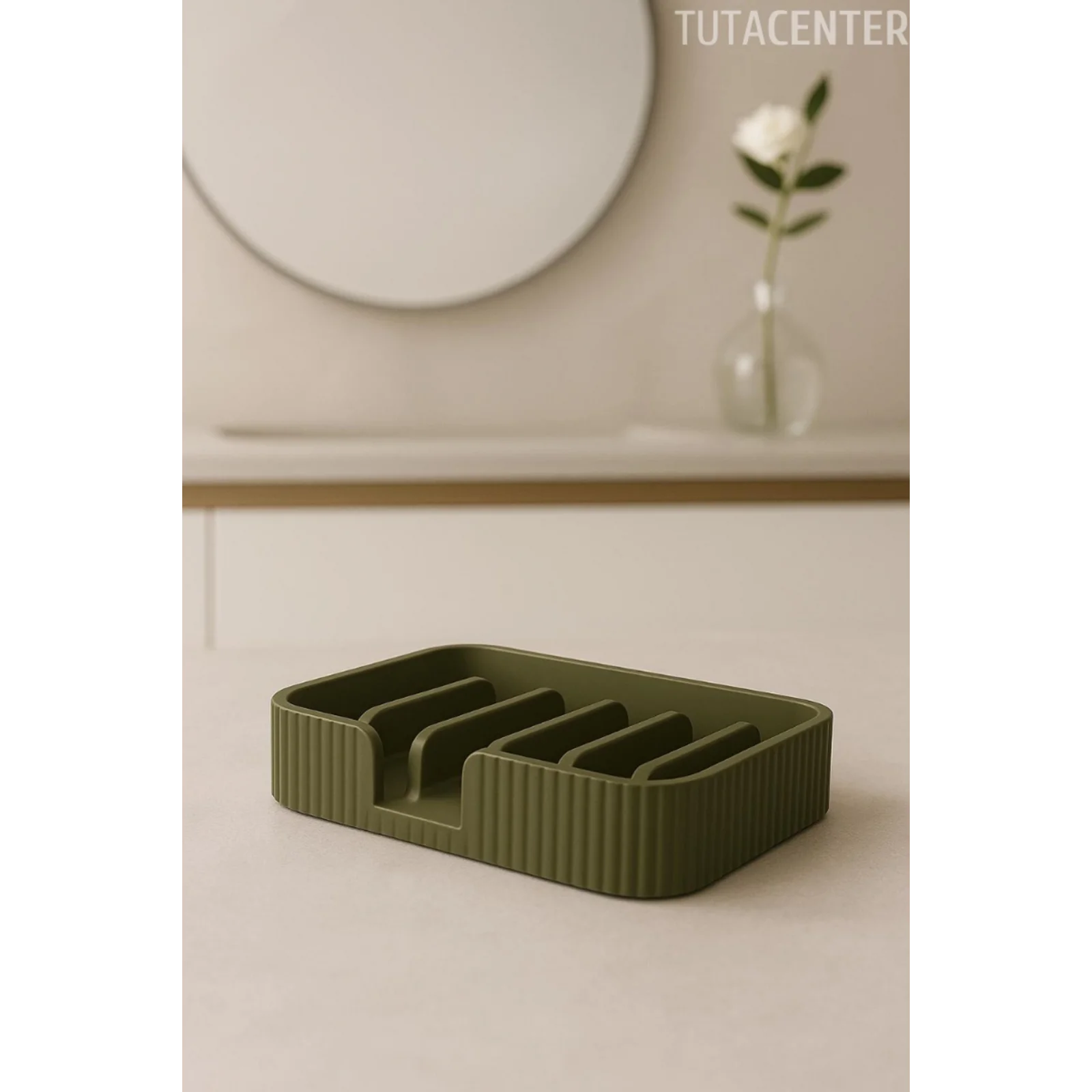 Modern Çizgi Formlu Su Tutmayan Sabunluk – Modern ve Şık Plastik Sabunluk