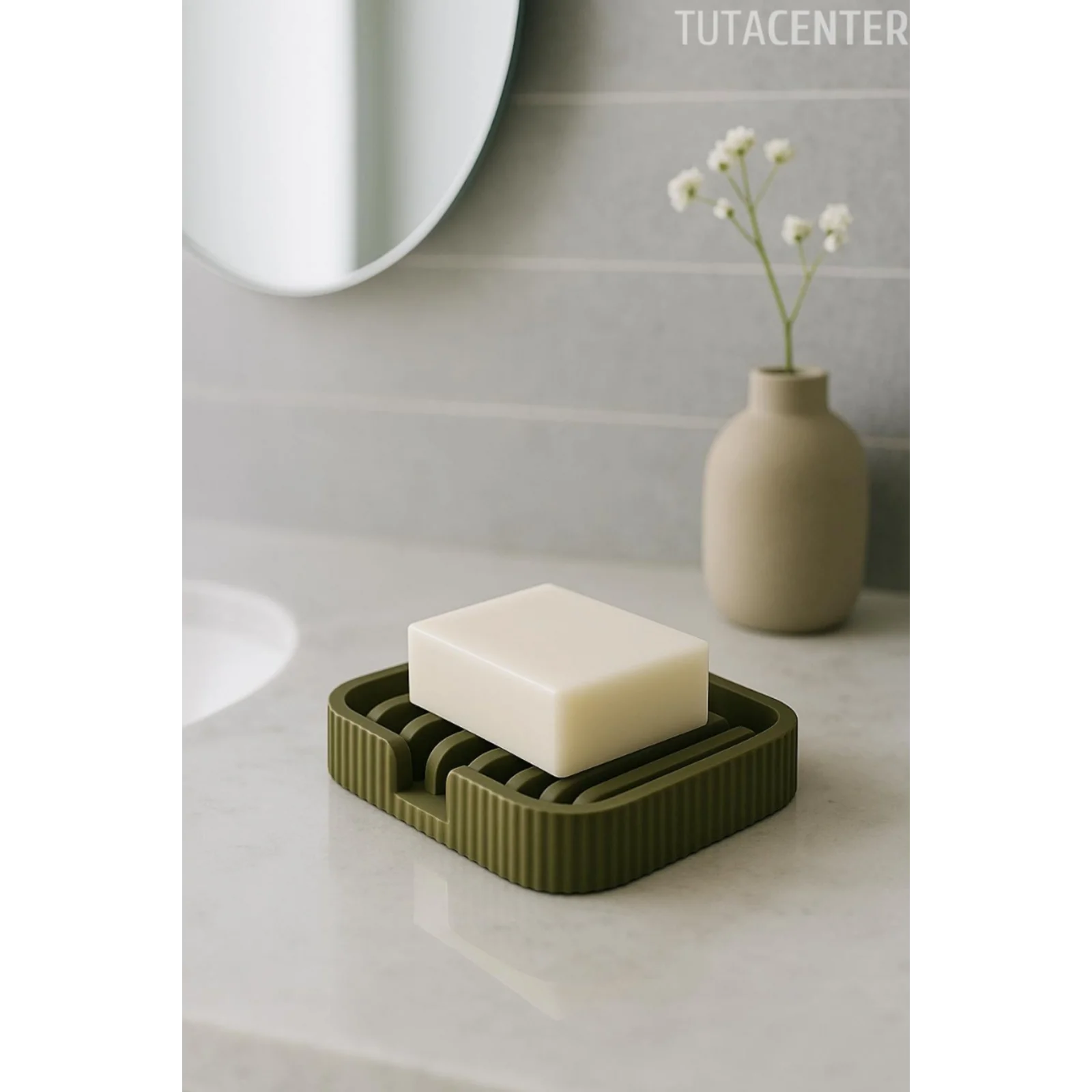 Modern Çizgi Formlu Su Tutmayan Sabunluk – Modern ve Şık Plastik Sabunluk