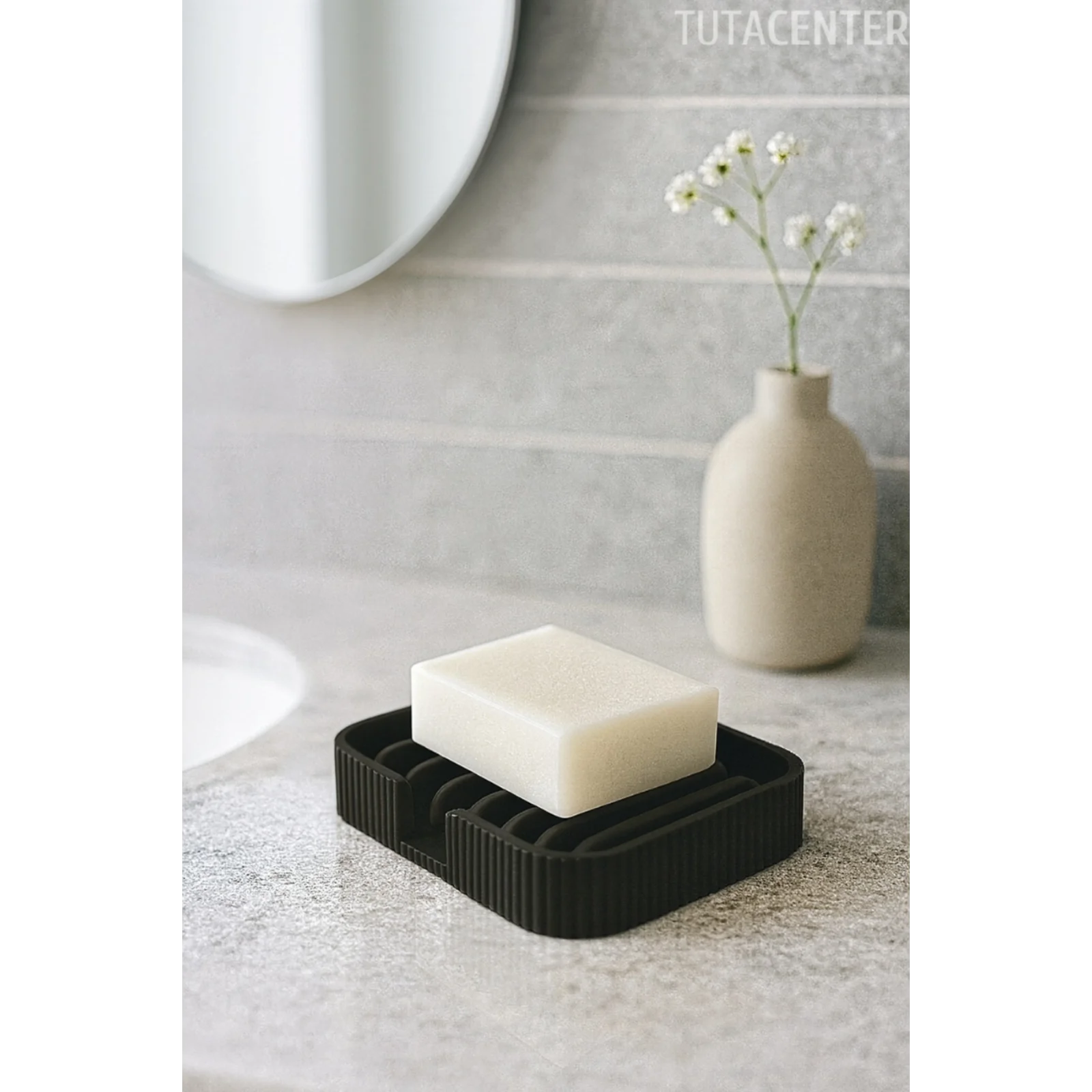 Modern Çizgi Formlu Su Tutmayan Sabunluk – Modern ve Şık Plastik Sabunluk