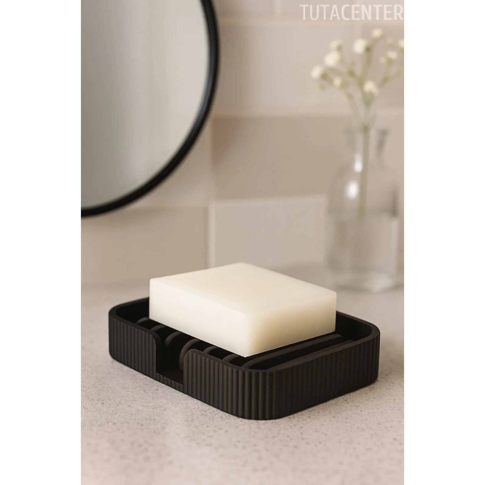 Modern Çizgi Formlu Su Tutmayan Sabunluk – Modern ve Şık Plastik Sabunluk