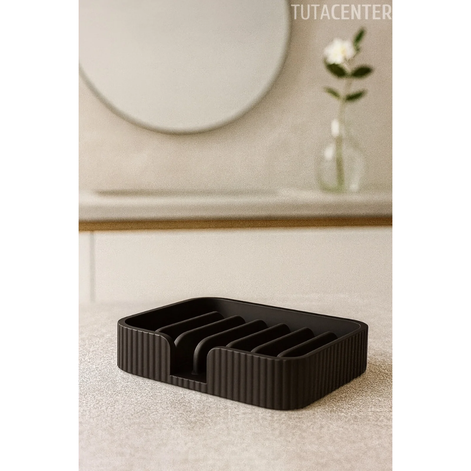 Modern Çizgi Formlu Su Tutmayan Sabunluk – Modern ve Şık Plastik Sabunluk