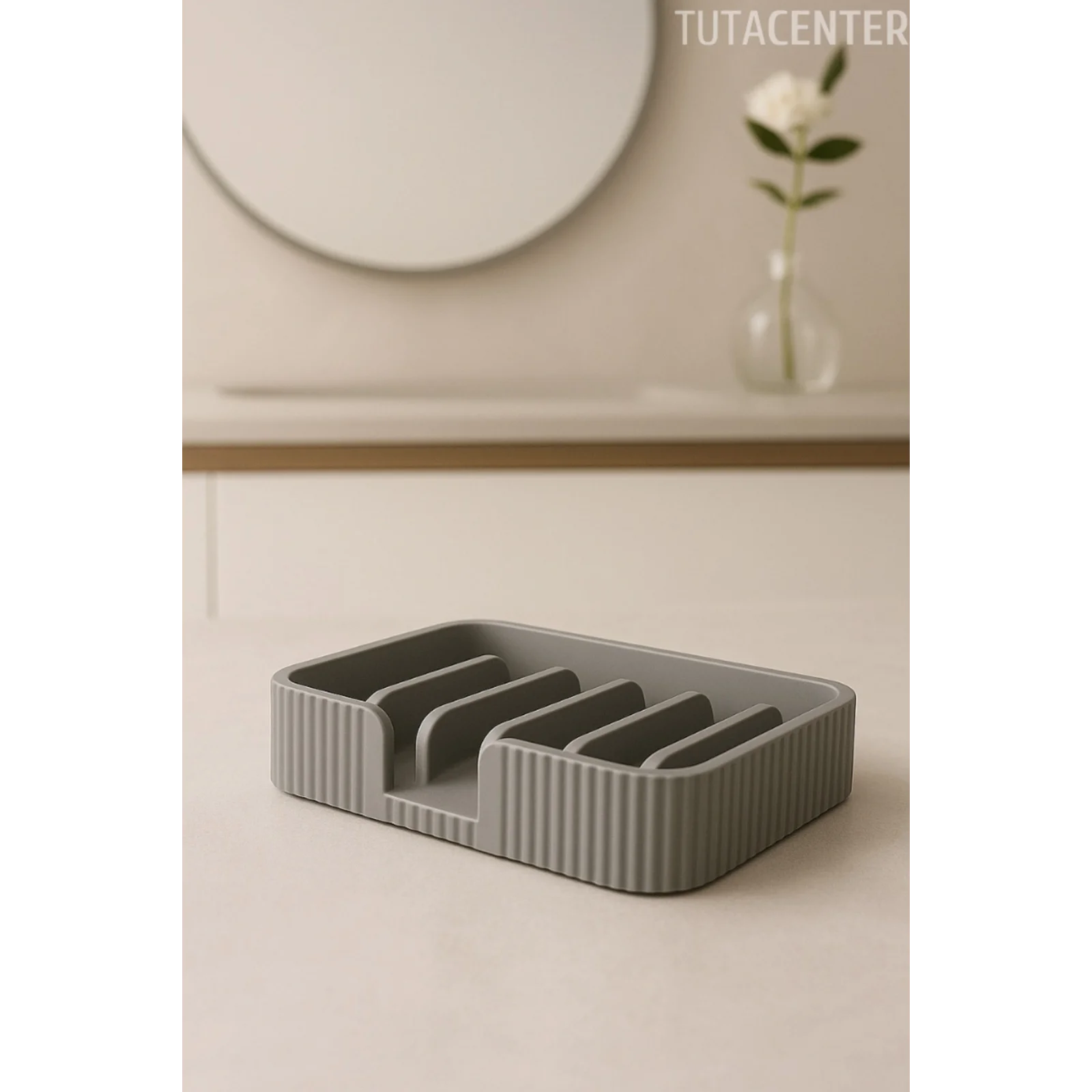 Modern Çizgi Formlu Su Tutmayan Sabunluk – Modern ve Şık Plastik Sabunluk