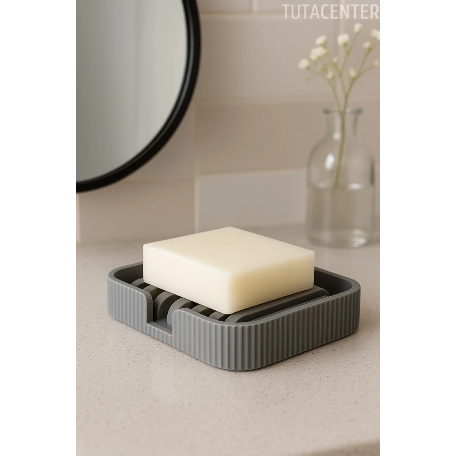 Modern Çizgi Formlu Su Tutmayan Sabunluk – Modern ve Şık Plastik Sabunluk