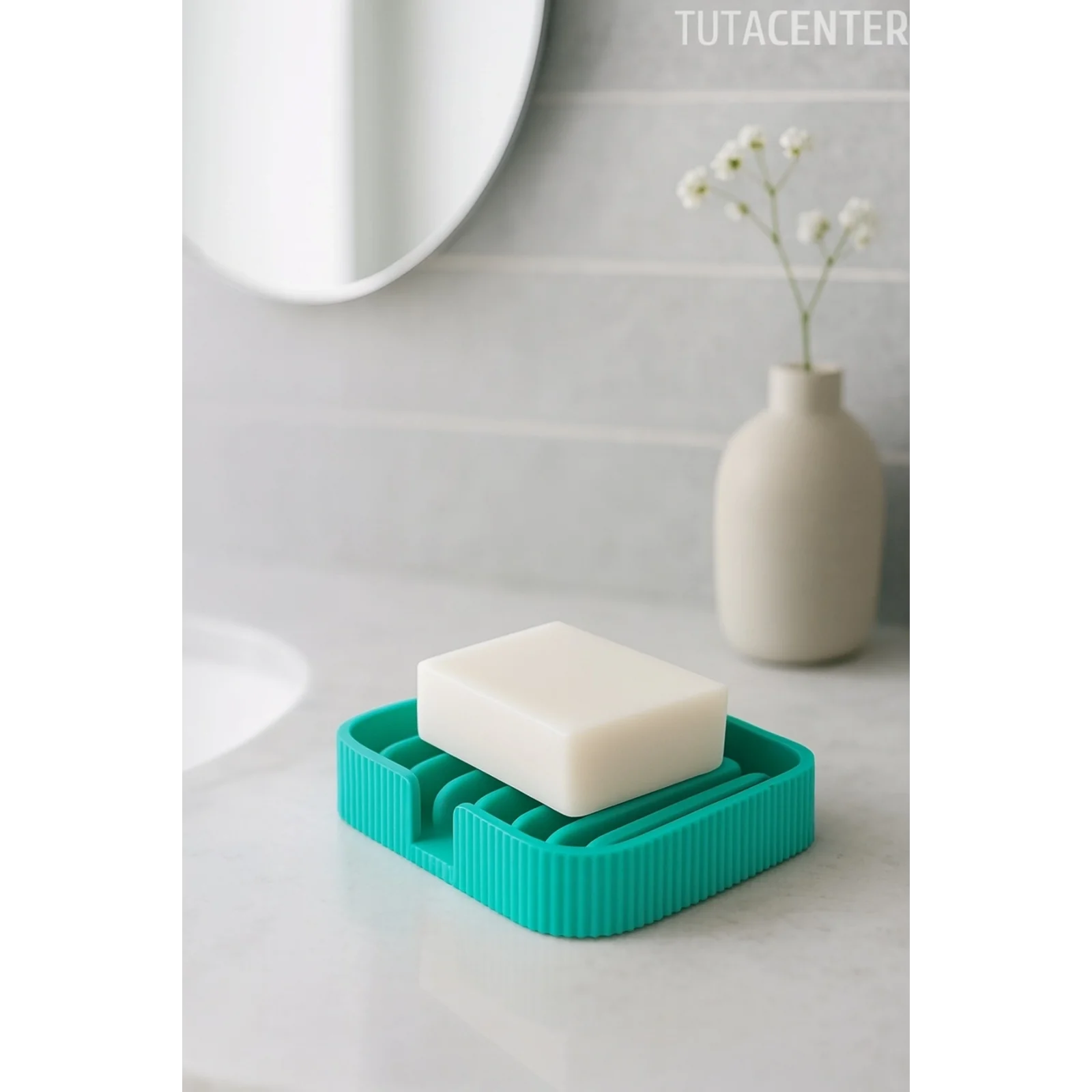 Modern Çizgi Formlu Su Tutmayan Sabunluk – Modern ve Şık Plastik Sabunluk