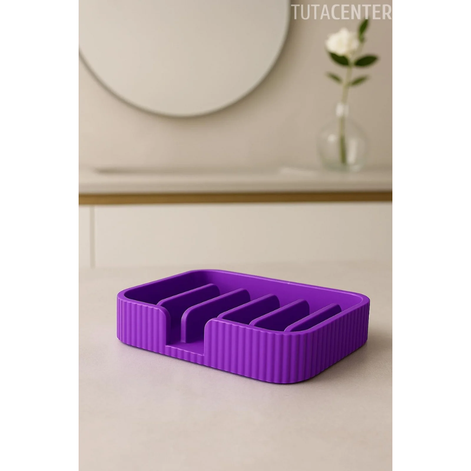 Modern Çizgi Formlu Su Tutmayan Sabunluk – Modern ve Şık Plastik Sabunluk