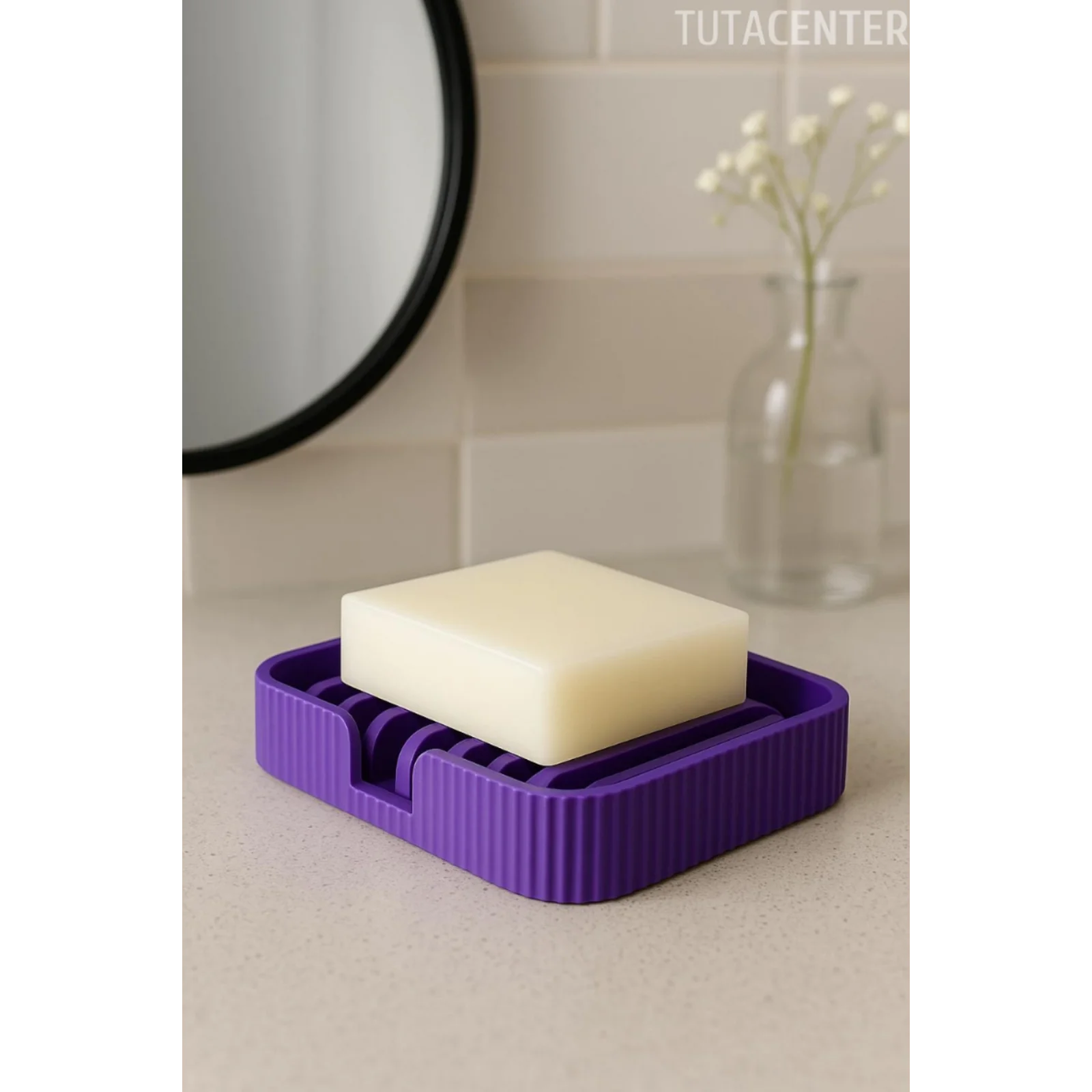 Modern Çizgi Formlu Su Tutmayan Sabunluk – Modern ve Şık Plastik Sabunluk