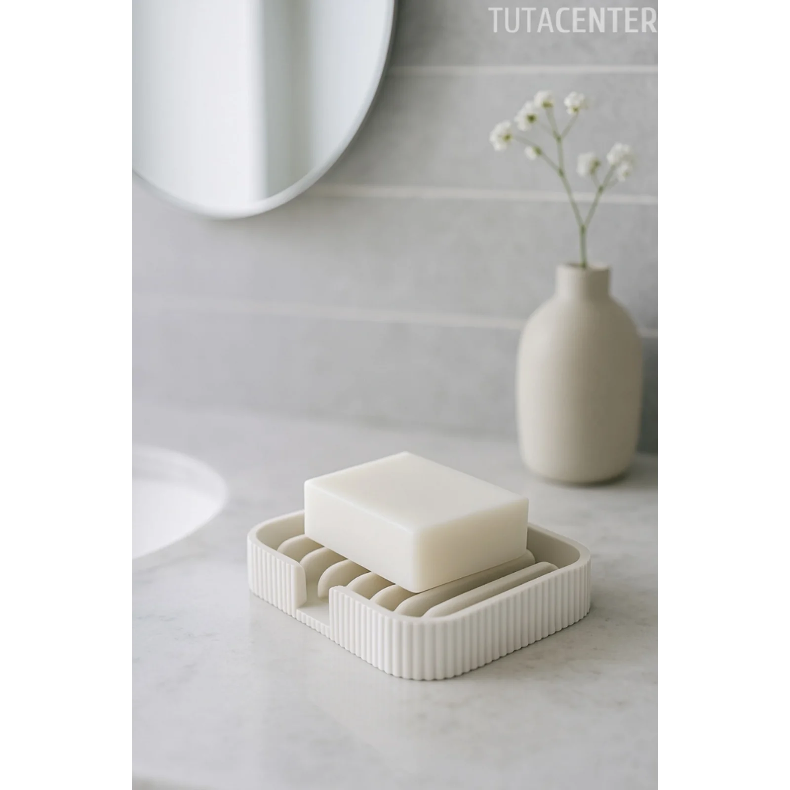 Modern Çizgi Formlu Su Tutmayan Sabunluk – Modern ve Şık Plastik Sabunluk