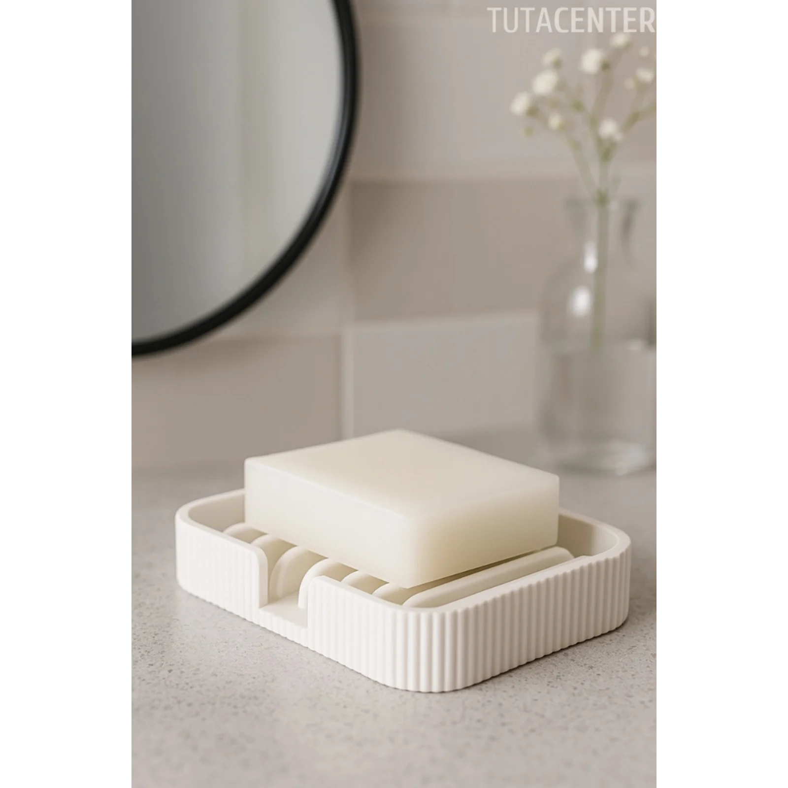 Modern Çizgi Formlu Su Tutmayan Sabunluk – Modern ve Şık Plastik Sabunluk