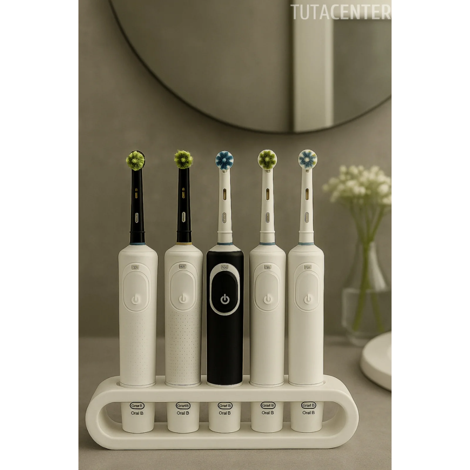 Şarjlı Diş Fırçası Standı 5 bölmeli - Modern Şık ve Pratik Çözüm
