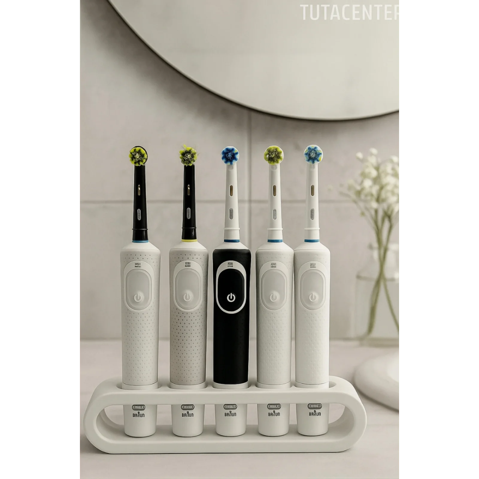 Şarjlı Diş Fırçası Standı 5 bölmeli - Modern Şık ve Pratik Çözüm