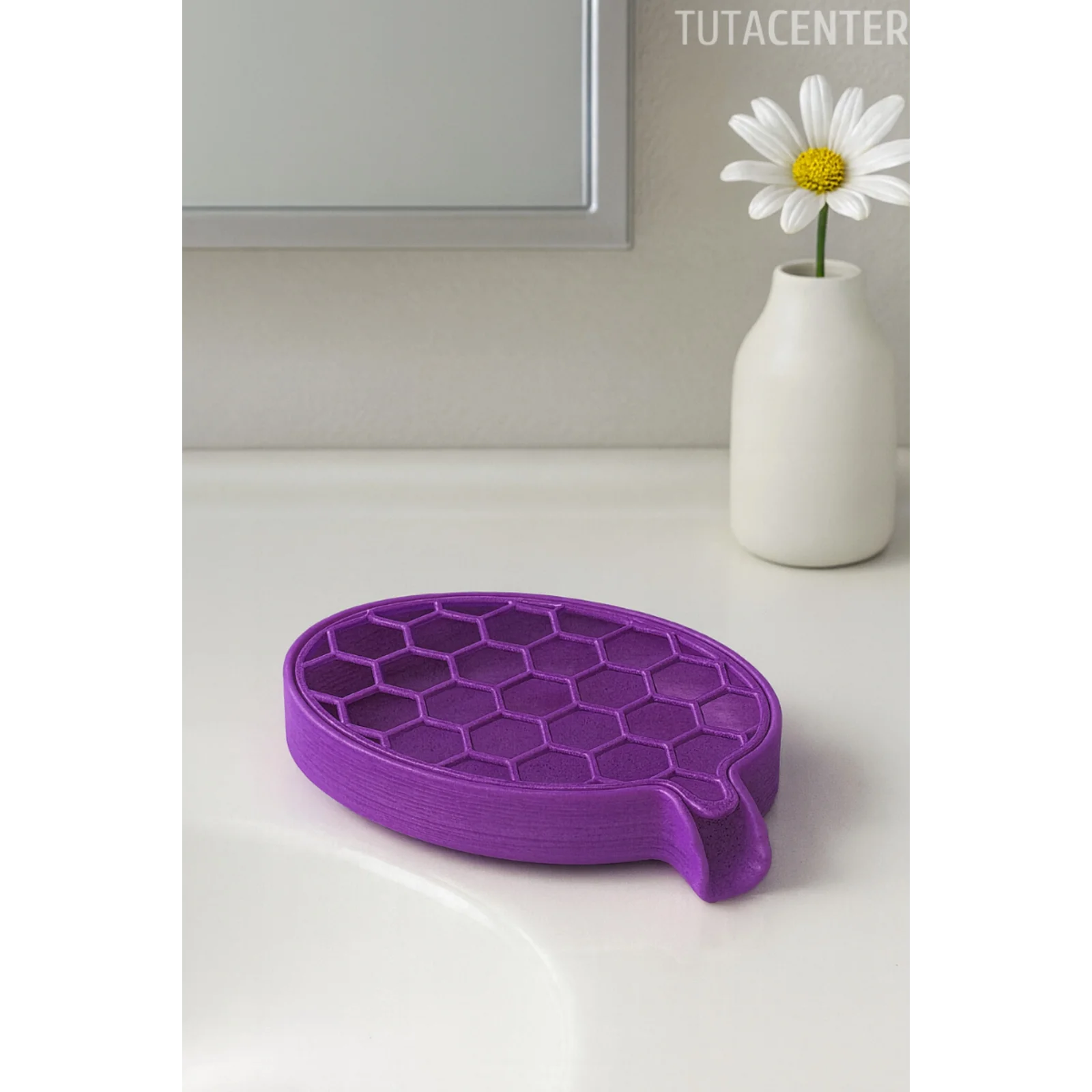 Petek Desenli Su Tahliyeli Sabunluk Standı Modern Banyo Standı