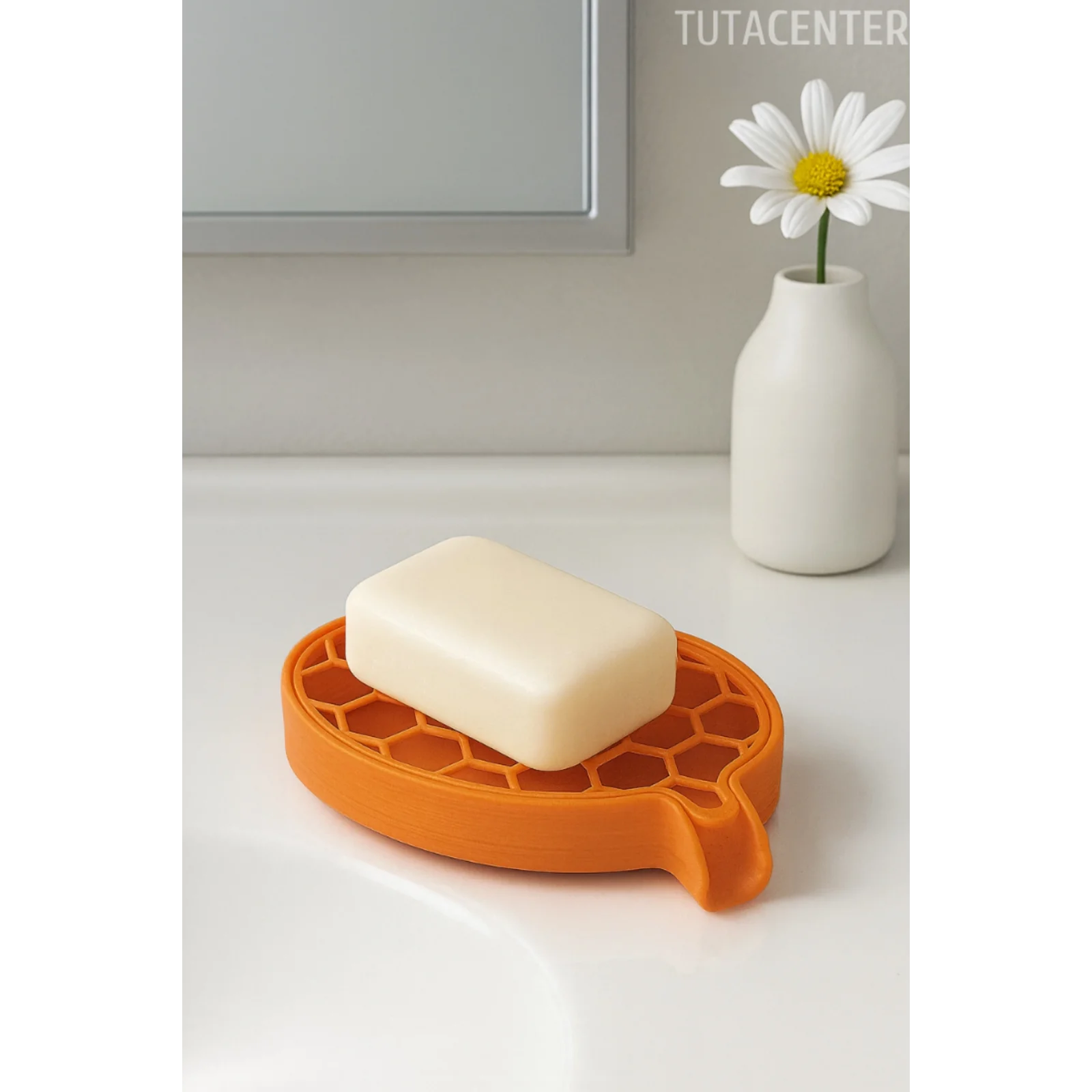 Petek Desenli Su Tahliyeli Sabunluk Standı Modern Banyo Standı