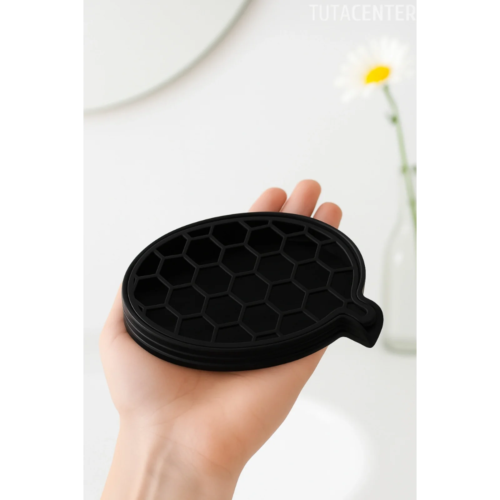 Petek Desenli Su Tahliyeli Sabunluk Standı Modern Banyo Standı