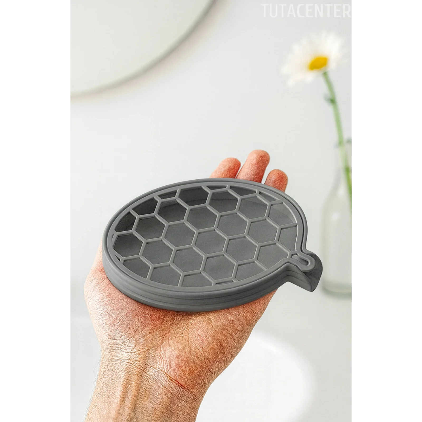 Petek Desenli Su Tahliyeli Sabunluk Standı Modern Banyo Standı