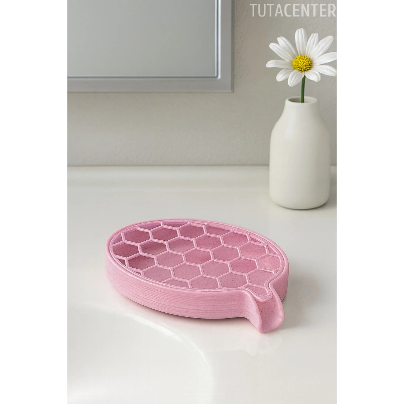 Petek Desenli Su Tahliyeli Sabunluk Standı Modern Banyo Standı