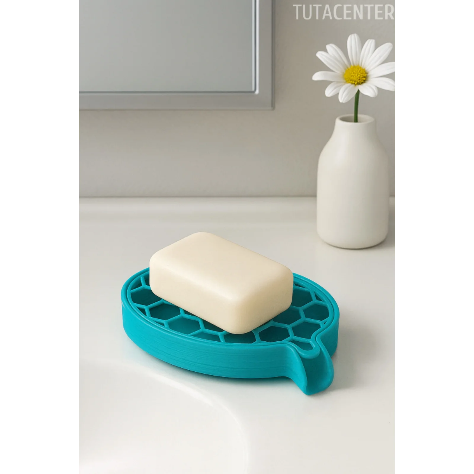 Petek Desenli Su Tahliyeli Sabunluk Standı Modern Banyo Standı