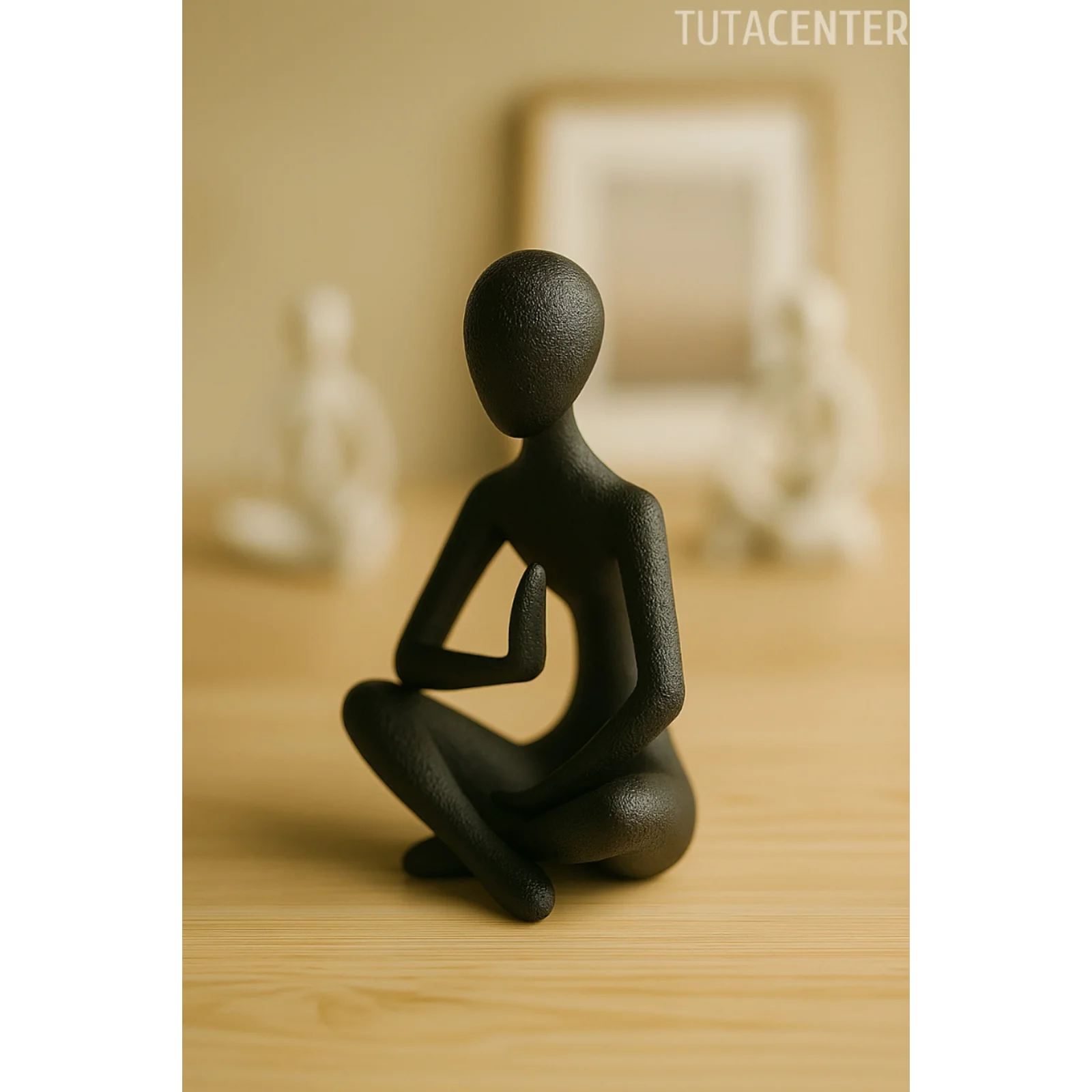 Yoga Yapan Iskandinav Tarzı Biblo Heykel Figür Dekor Dekorasyon (10 CM)