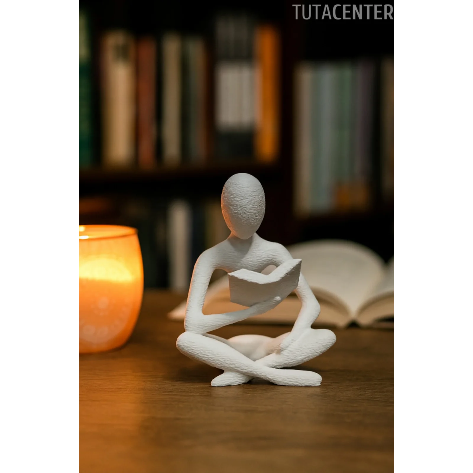Kitap Okuyan İskandinav Tarzı Biblo Heykel Figür Dekor Dekorasyon (10 CM)