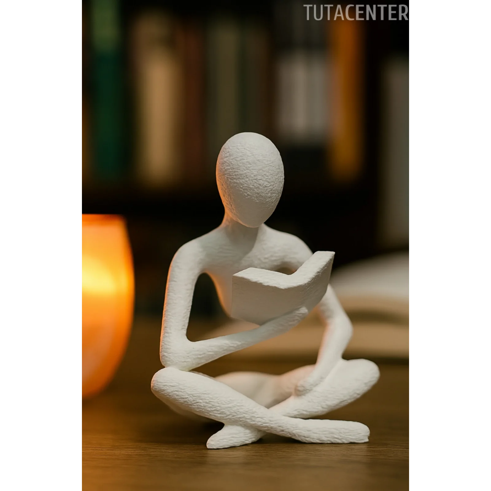 Kitap Okuyan İskandinav Tarzı Biblo Heykel Figür Dekor Dekorasyon (10 CM)