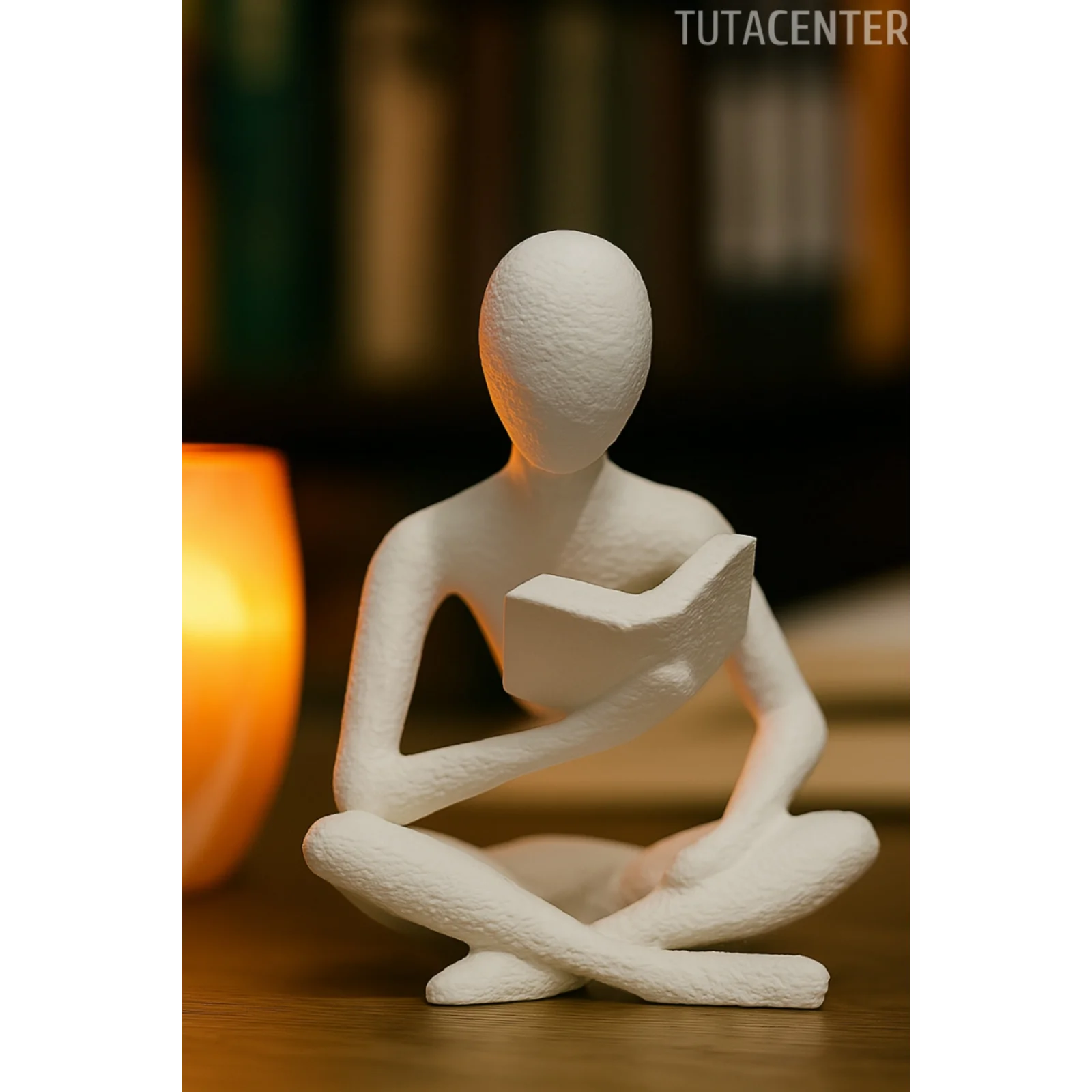 Kitap Okuyan İskandinav Tarzı Biblo Heykel Figür Dekor Dekorasyon (10 CM)