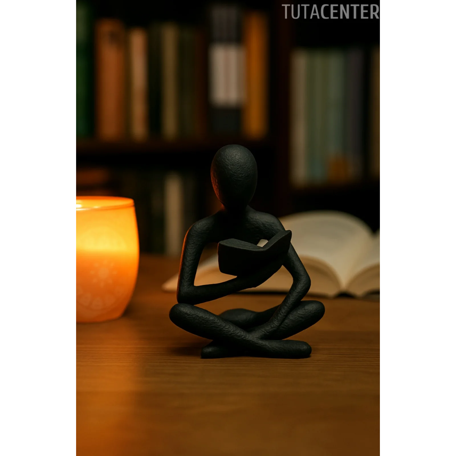 Kitap Okuyan İskandinav Tarzı Biblo Heykel Figür Dekor Dekorasyon (10 CM)