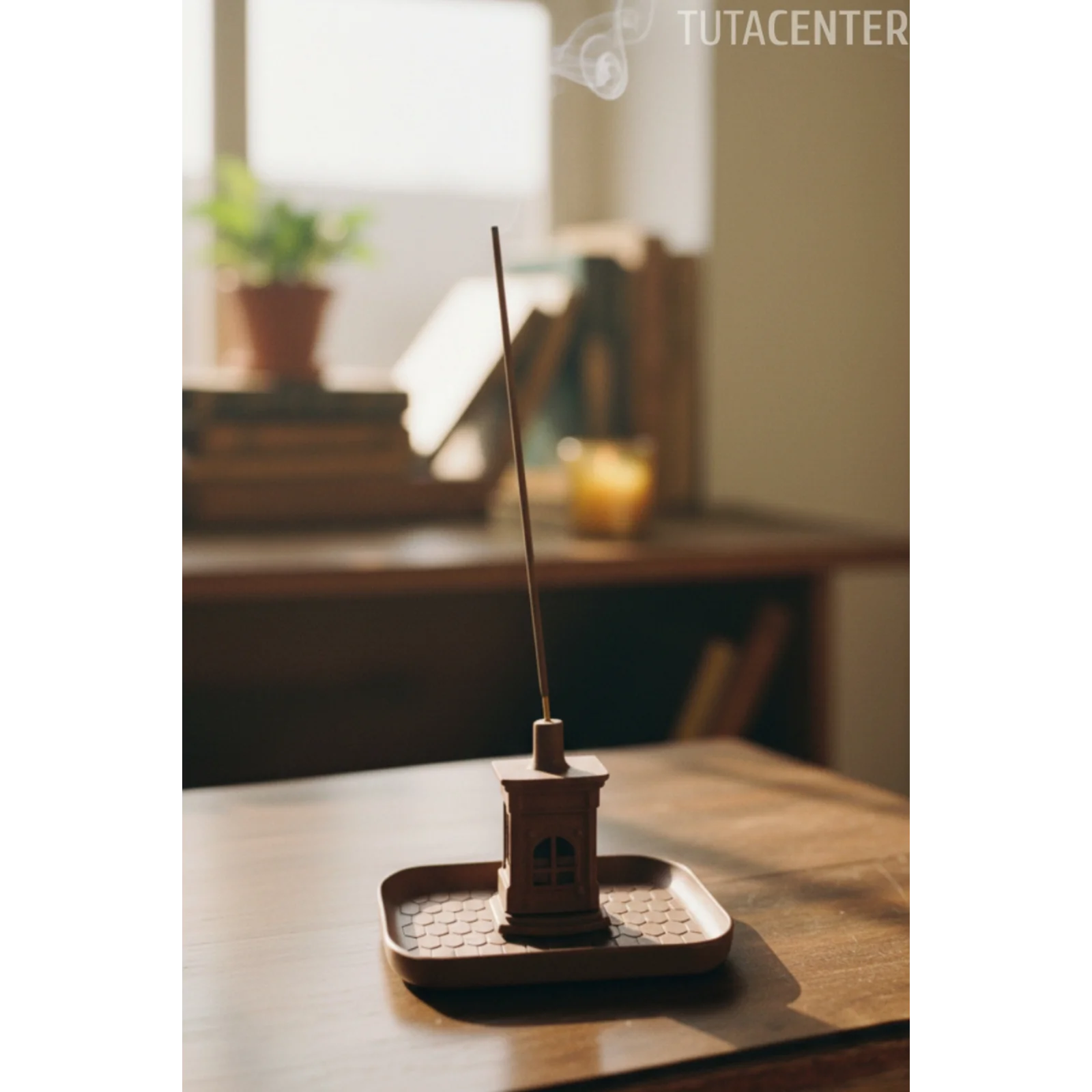 Mini Şömine Temalı Kahverengi Plastik Tütsülük Buhurdanlık – Dekoratif ve Şık Çubuk Tütsü Tutucu