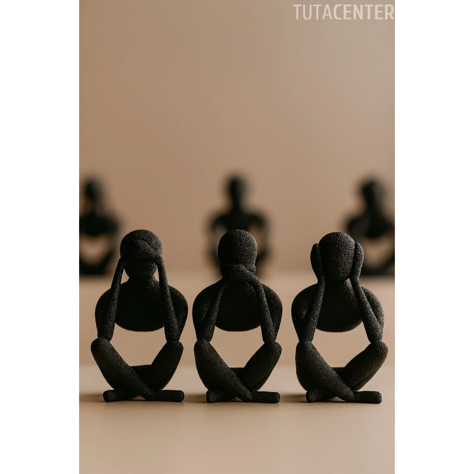 3lü Kötülüğü Görme Duyma Konuşma Iskandinav Tarzı Biblo Heykel Figür Dekor Ev Dekorasyon (10CM)