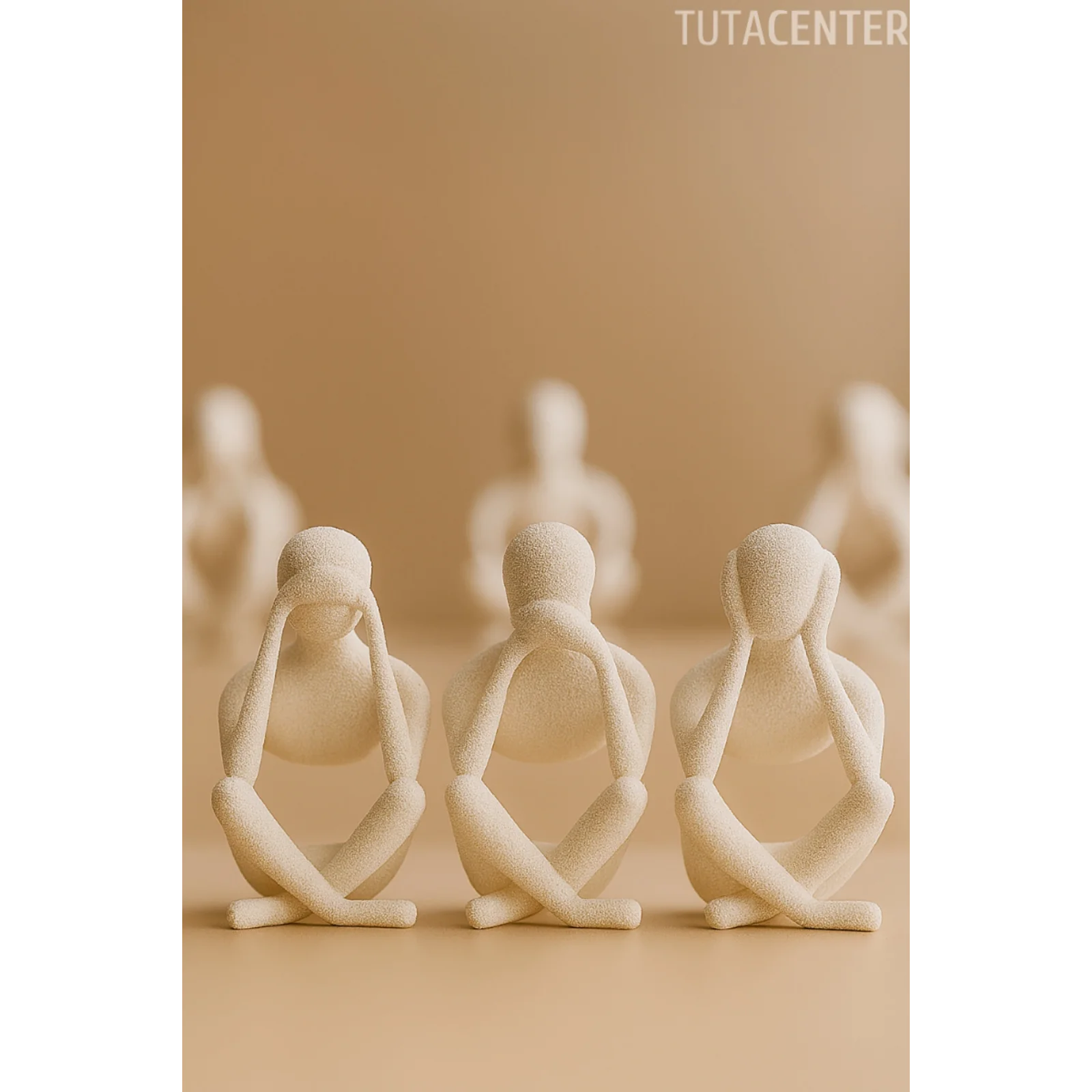 3lü Kötülüğü Görme Duyma Konuşma Iskandinav Tarzı Biblo Heykel Figür Dekor Ev Dekorasyon (10CM)