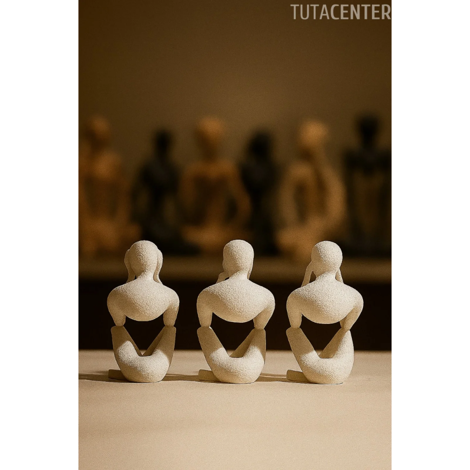 3lü Kötülüğü Görme Duyma Konuşma Iskandinav Tarzı Biblo Heykel Figür Dekor Ev Dekorasyon (10CM)