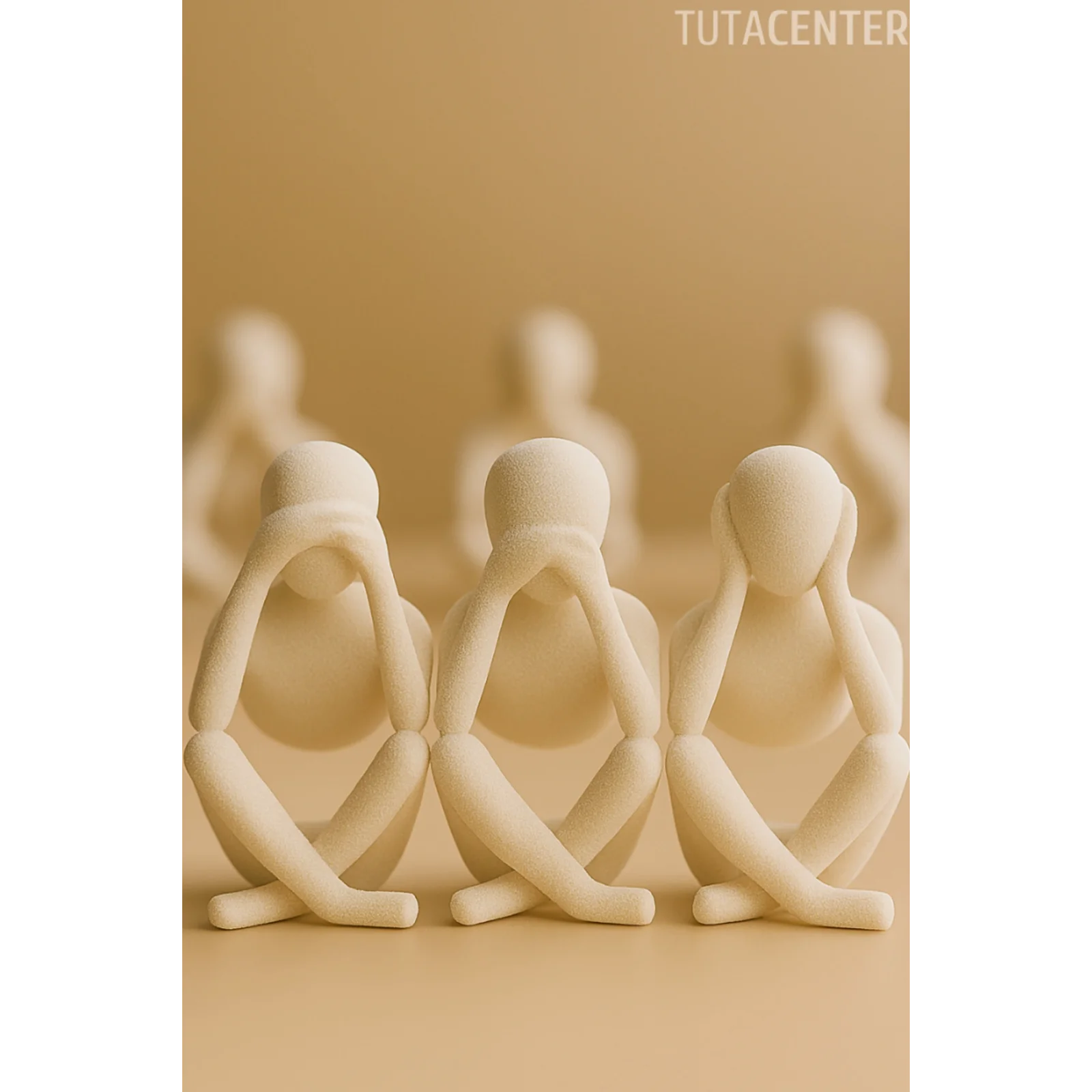 3lü Kötülüğü Görme Duyma Konuşma Iskandinav Tarzı Biblo Heykel Figür Dekor Ev Dekorasyon (10CM)