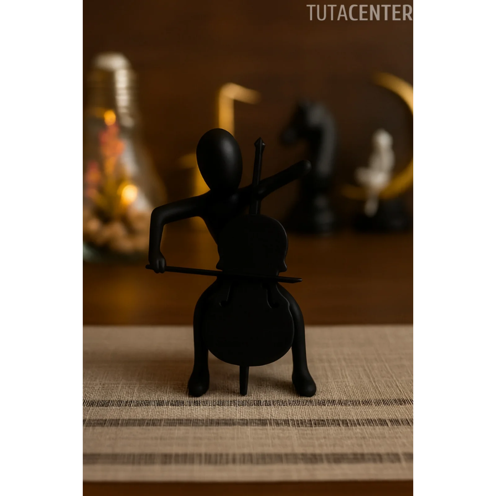 Çello Çalan Iskandinav Tarzı Biblo Heykel Figür Dekor Ev Dekorasyon