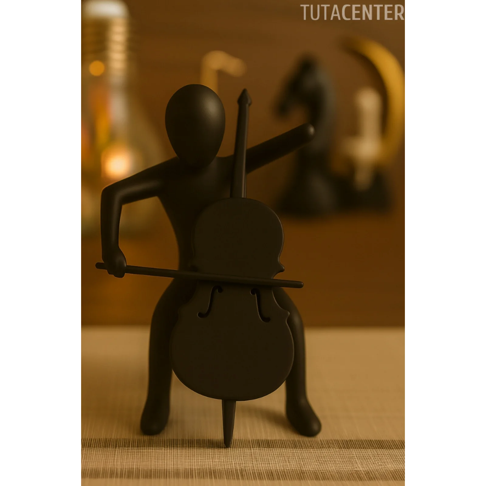 Çello Çalan Iskandinav Tarzı Biblo Heykel Figür Dekor Ev Dekorasyon