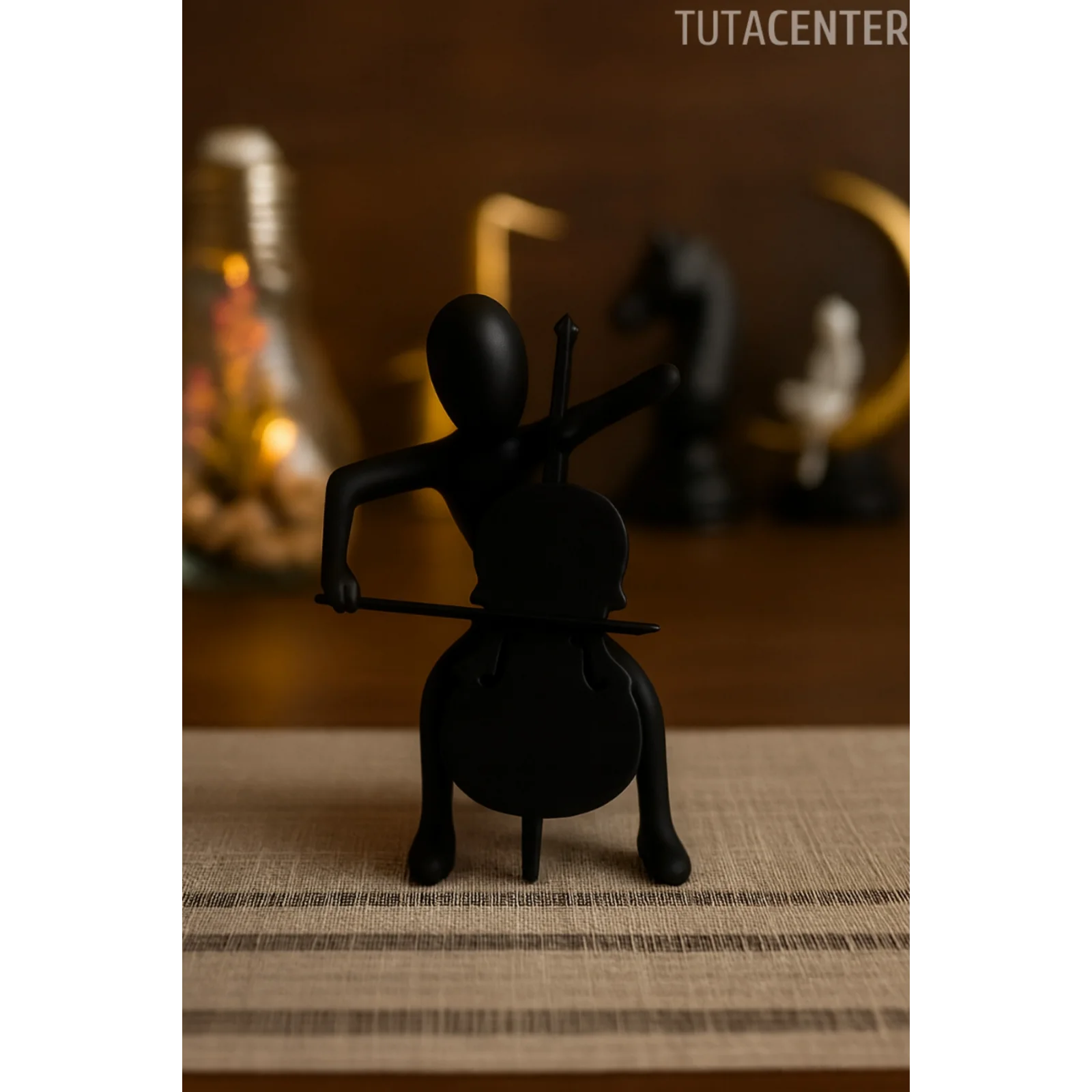 Çello Çalan Iskandinav Tarzı Biblo Heykel Figür Dekor Ev Dekorasyon