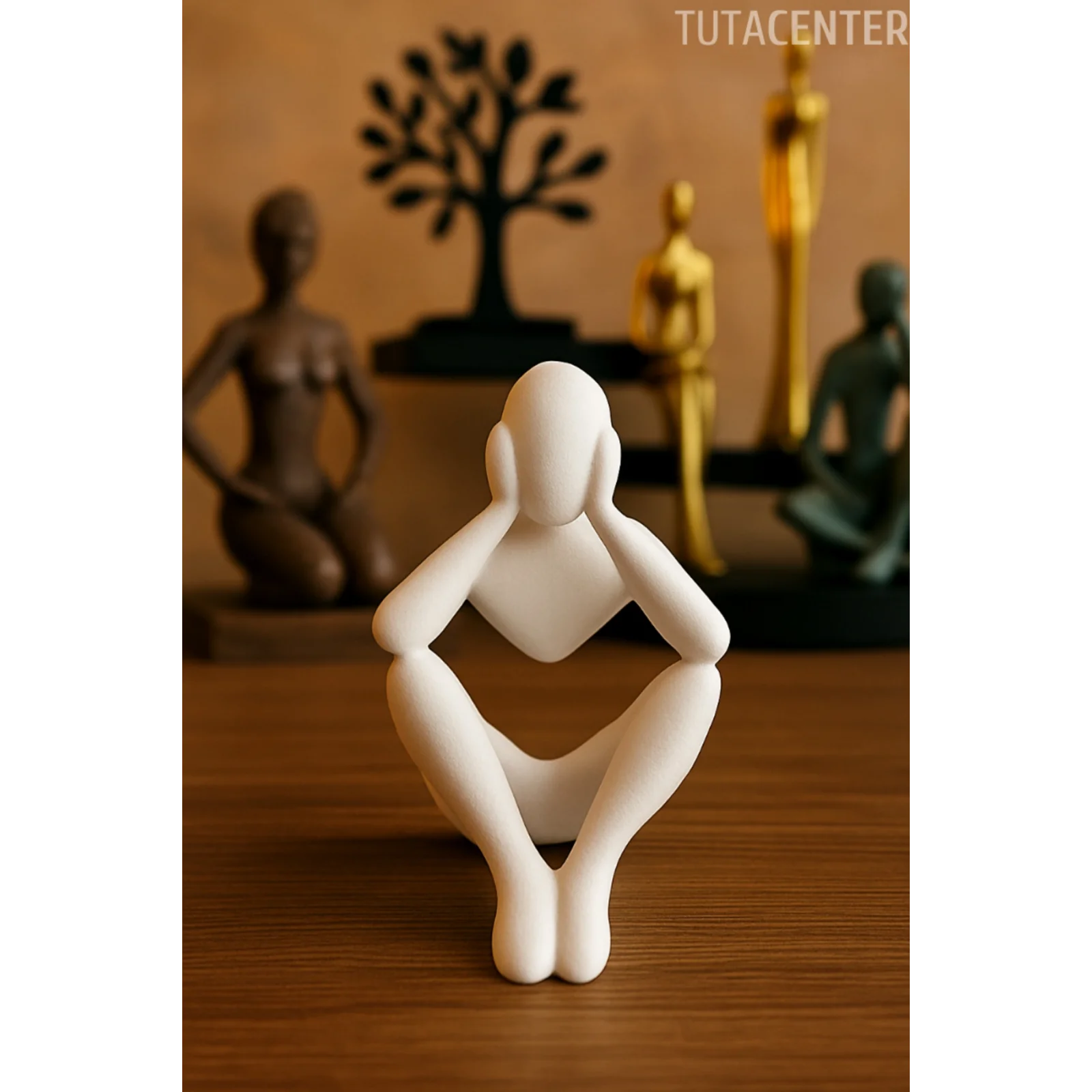 Düşünen İskandinav Tarzı Biblo Heykel Figür Dekor Dekorasyon (10CM)