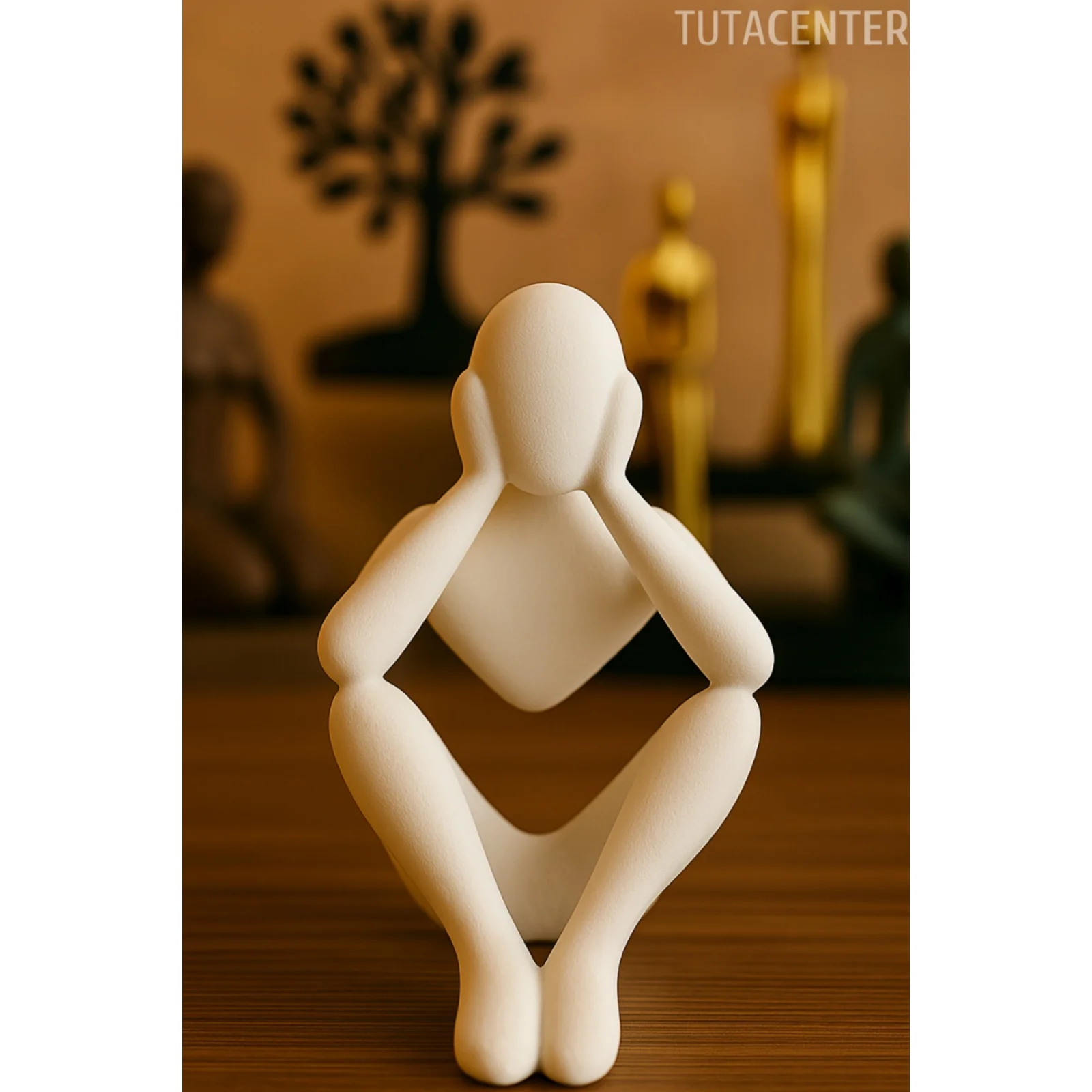 Düşünen İskandinav Tarzı Biblo Heykel Figür Dekor Dekorasyon (10CM)