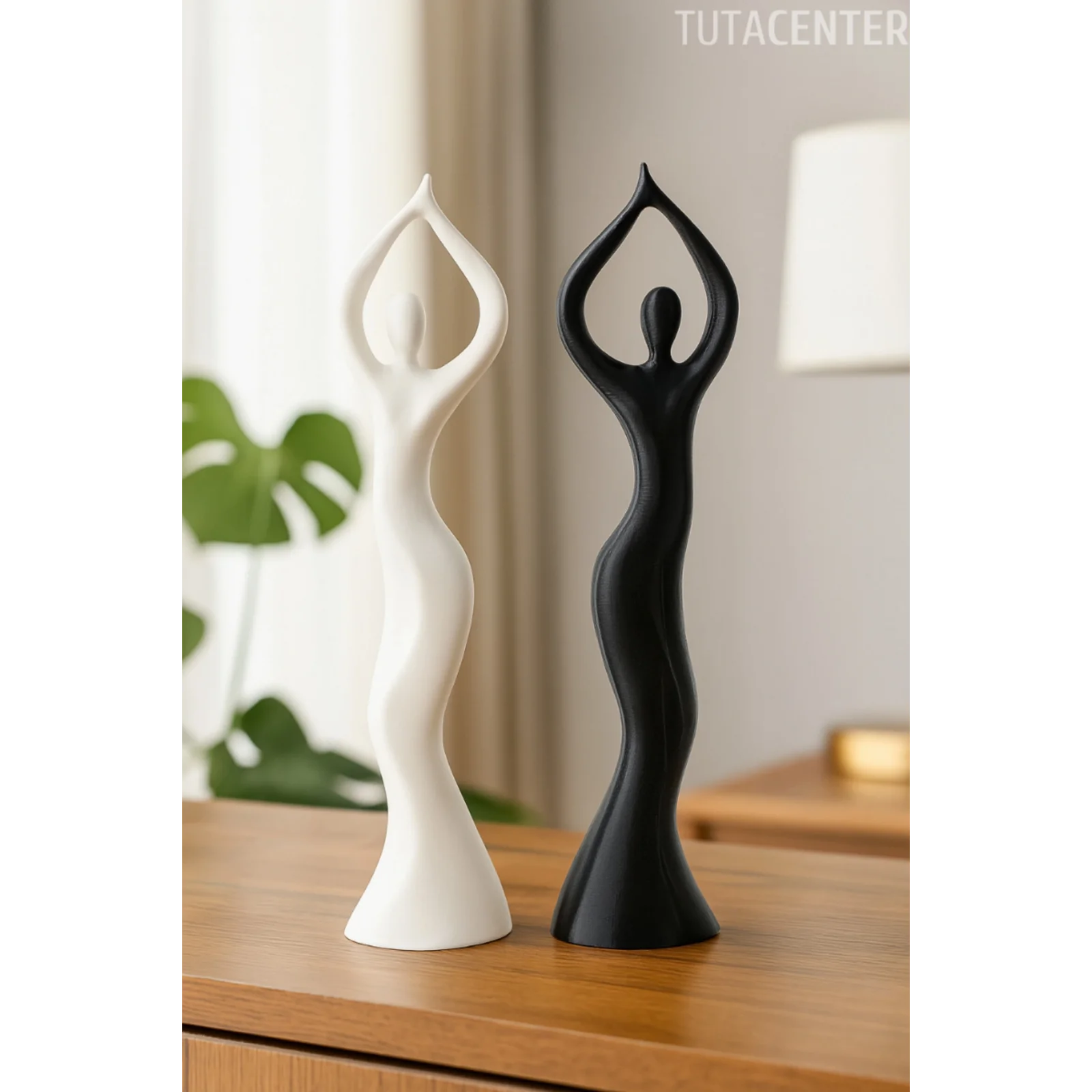 2li Dans Eden Kadın Heykel Takımı Iskandinav Tarzı Biblo Heykel Figür (17CM)