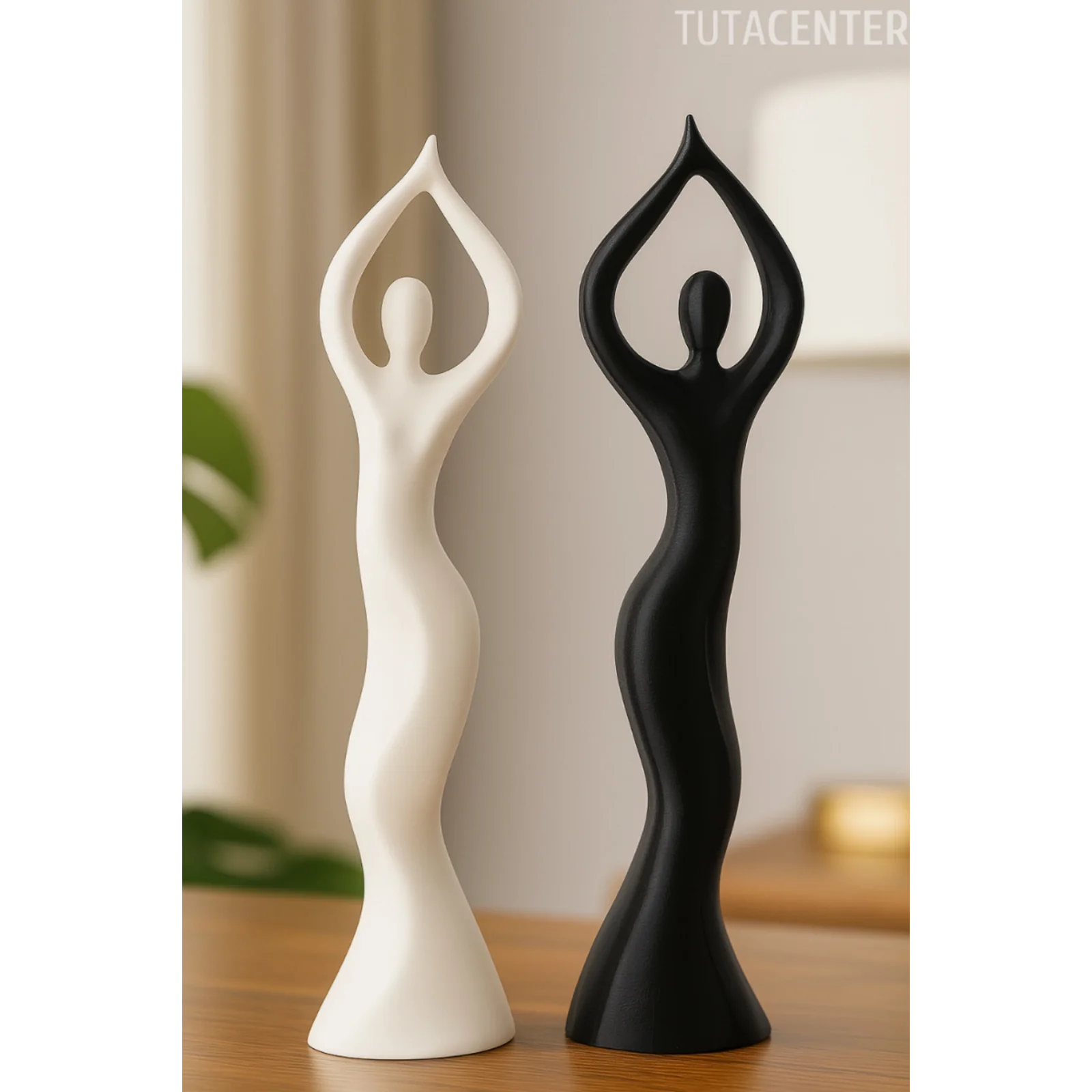 2li Dans Eden Kadın Heykel Takımı Iskandinav Tarzı Biblo Heykel Figür (17CM)