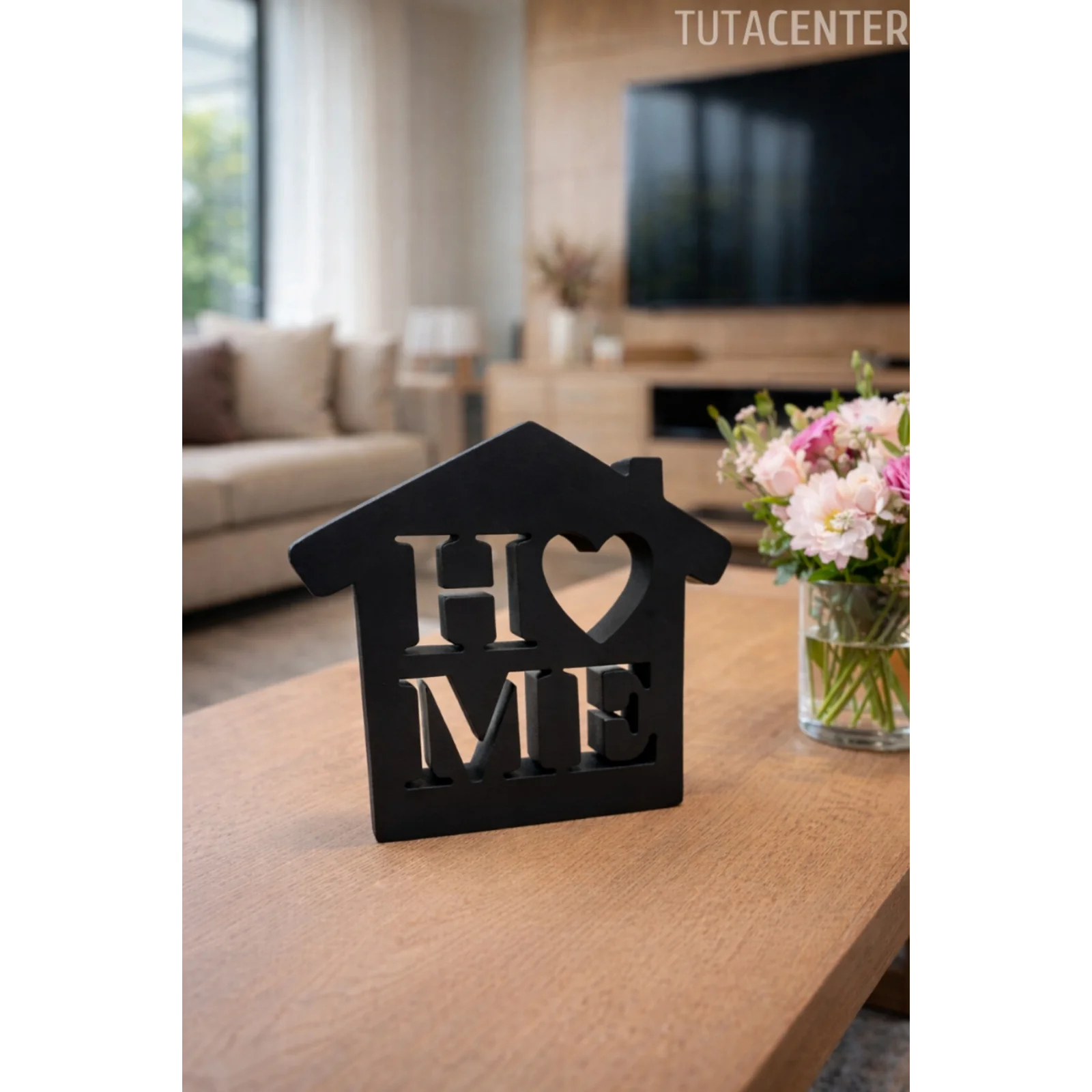 Dekoratif Ev Şeklinde Home Yazısı Home Yazılı Dekoratif Biblo Ve Masaüstü Dekor (Plastik)