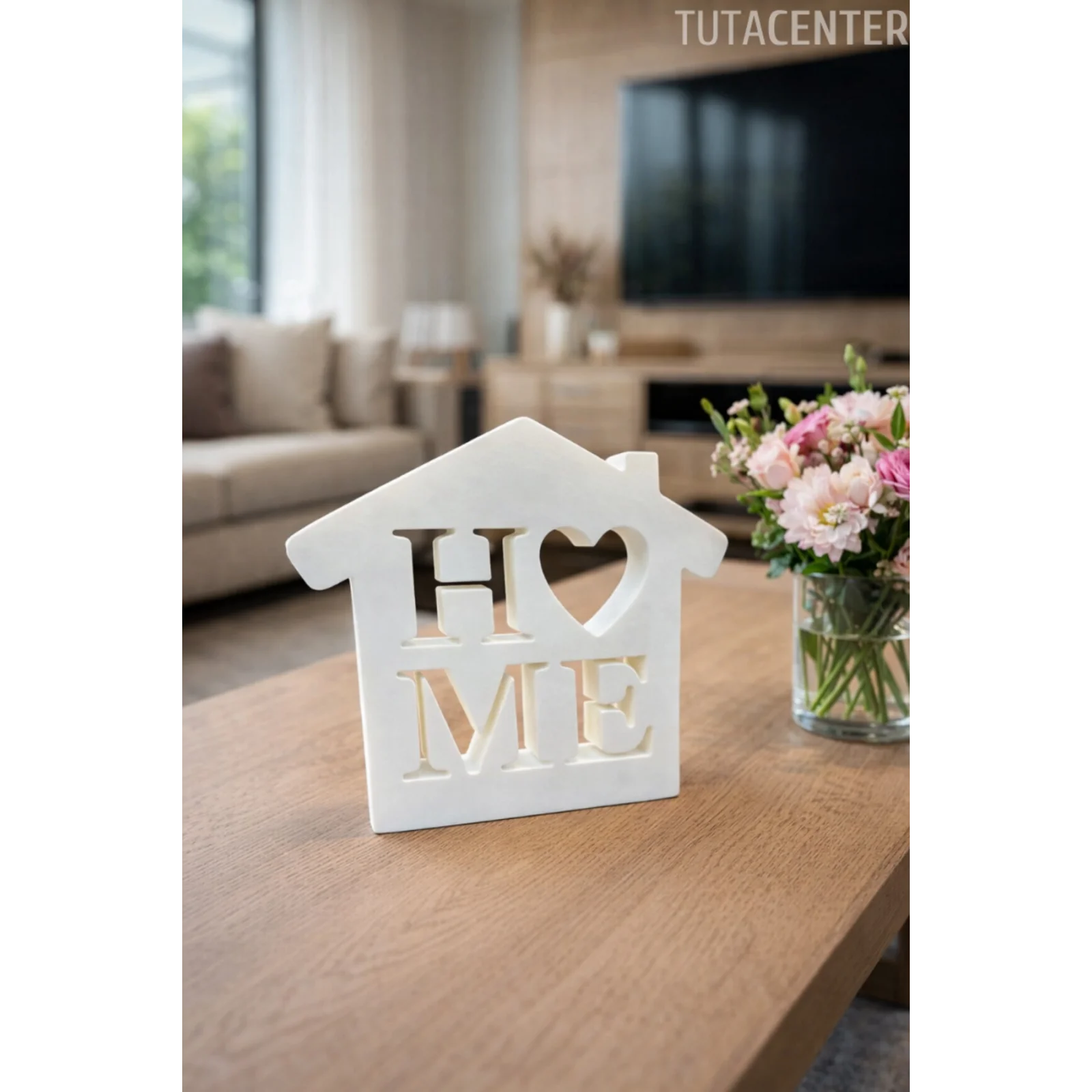 Dekoratif Ev Şeklinde Home Yazısı Home Yazılı Dekoratif Biblo Ve Masaüstü Dekor (Plastik)