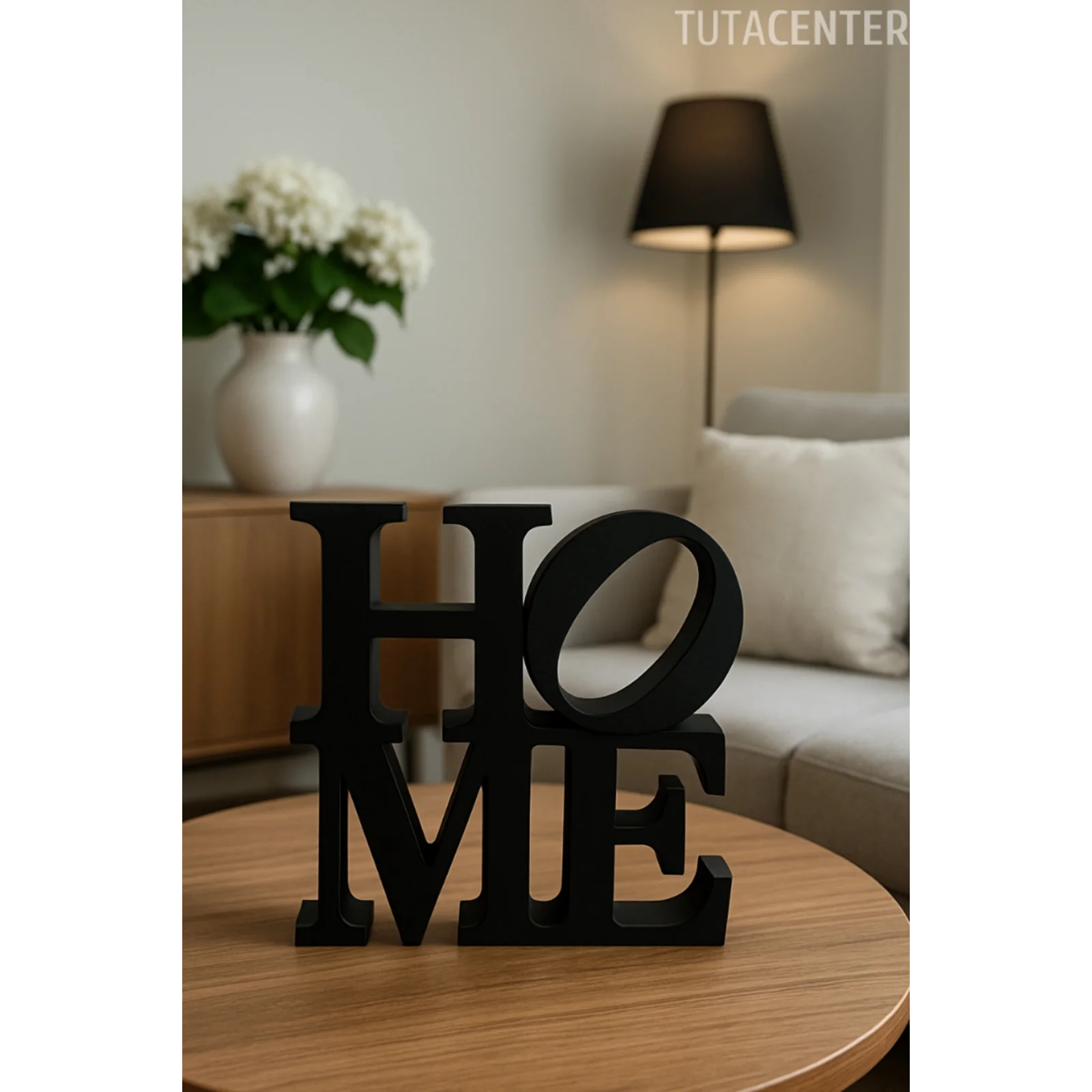 Home Yazılı Dekoratif Biblo Ve Masaüstü Dekor Home Yazısı Dekoratif Ev Süsü ((Plastik))