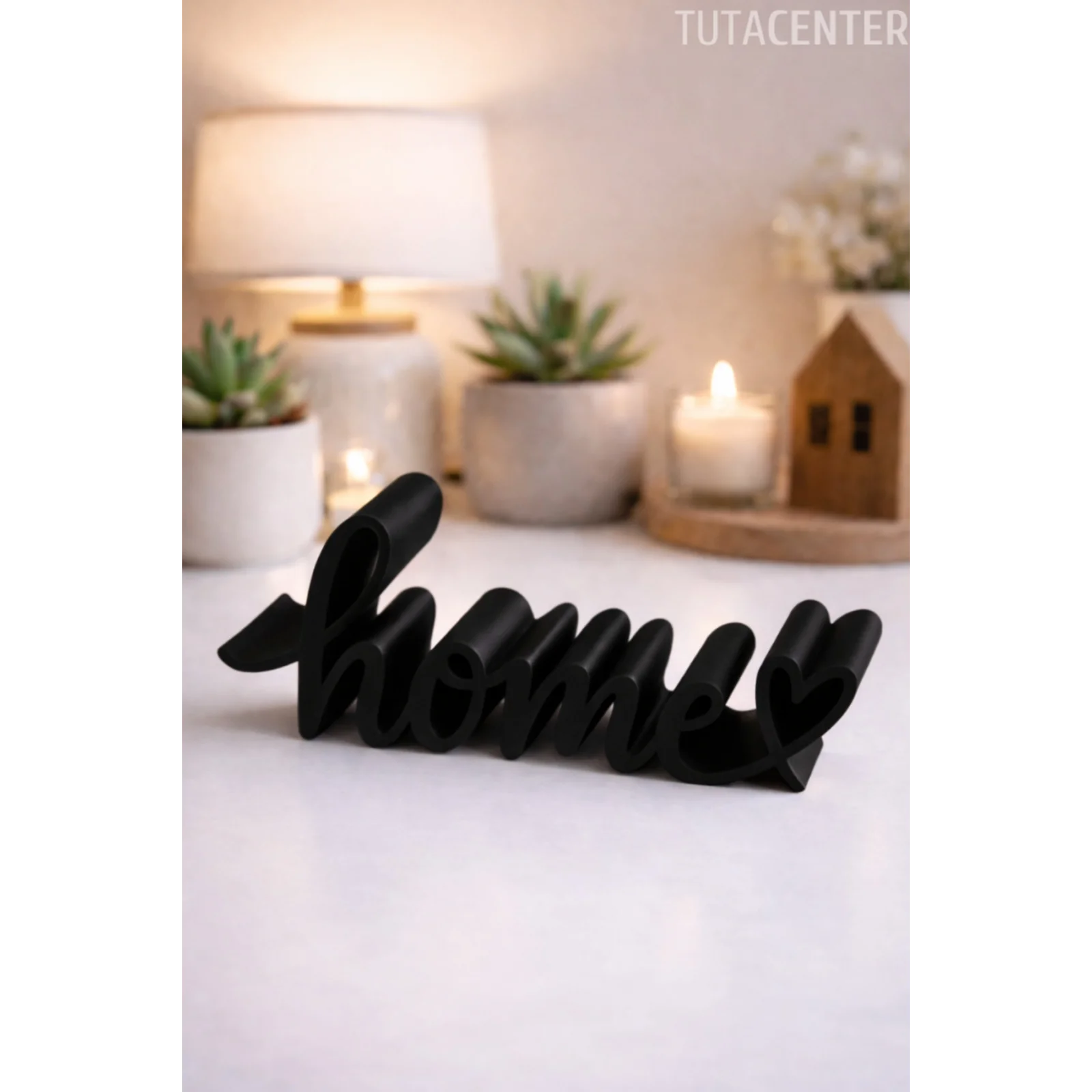 Home Yazısı Hediyelik Ev Dekoru Home Yazılı Dekoratif Biblo Ve Masaüstü Dekor(Plastik)