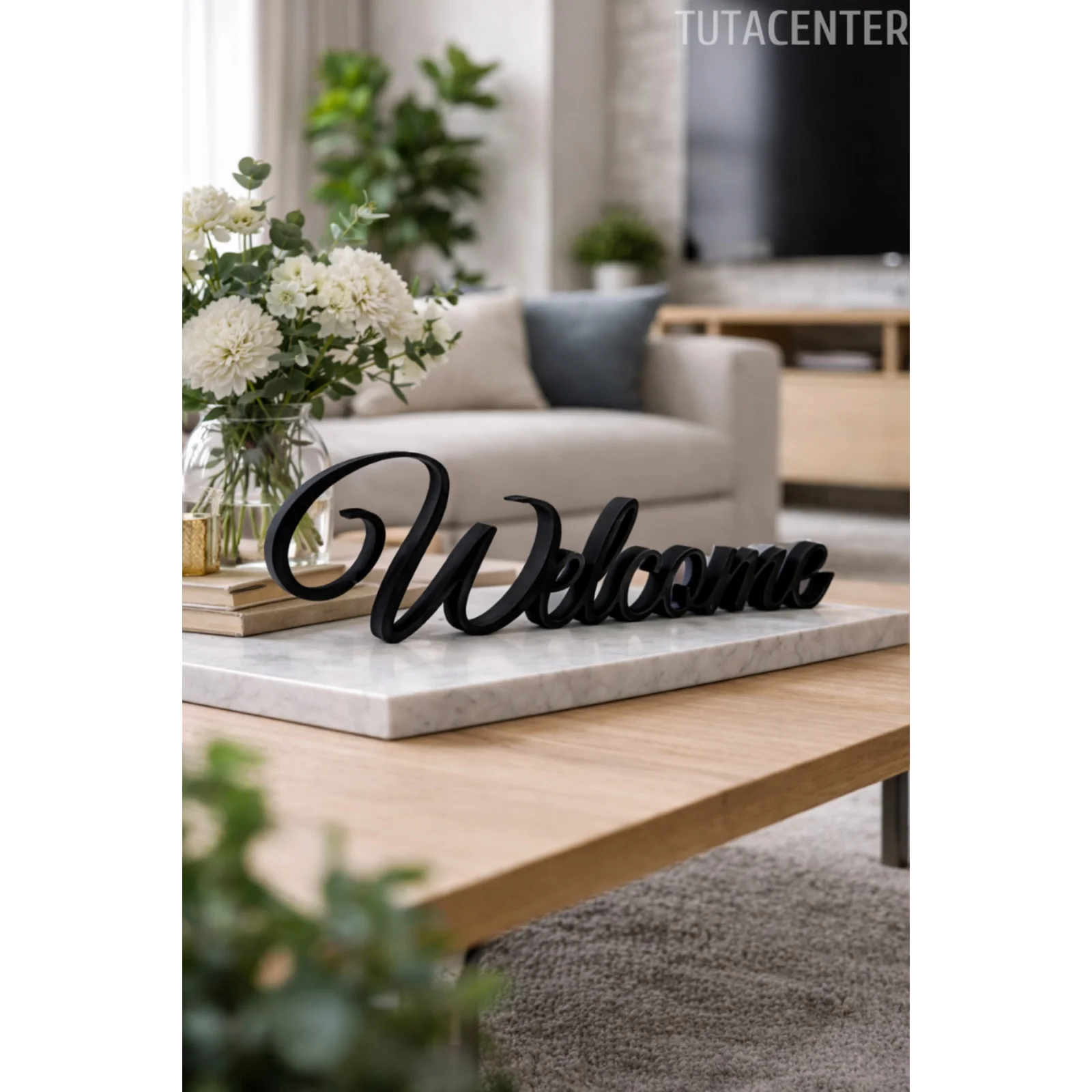 Welcome Yazılı Dekoratif Biblo Ve Masaüstü Dekor Welcome Yazısı Dekoratif Ev Süsü (Plastik)