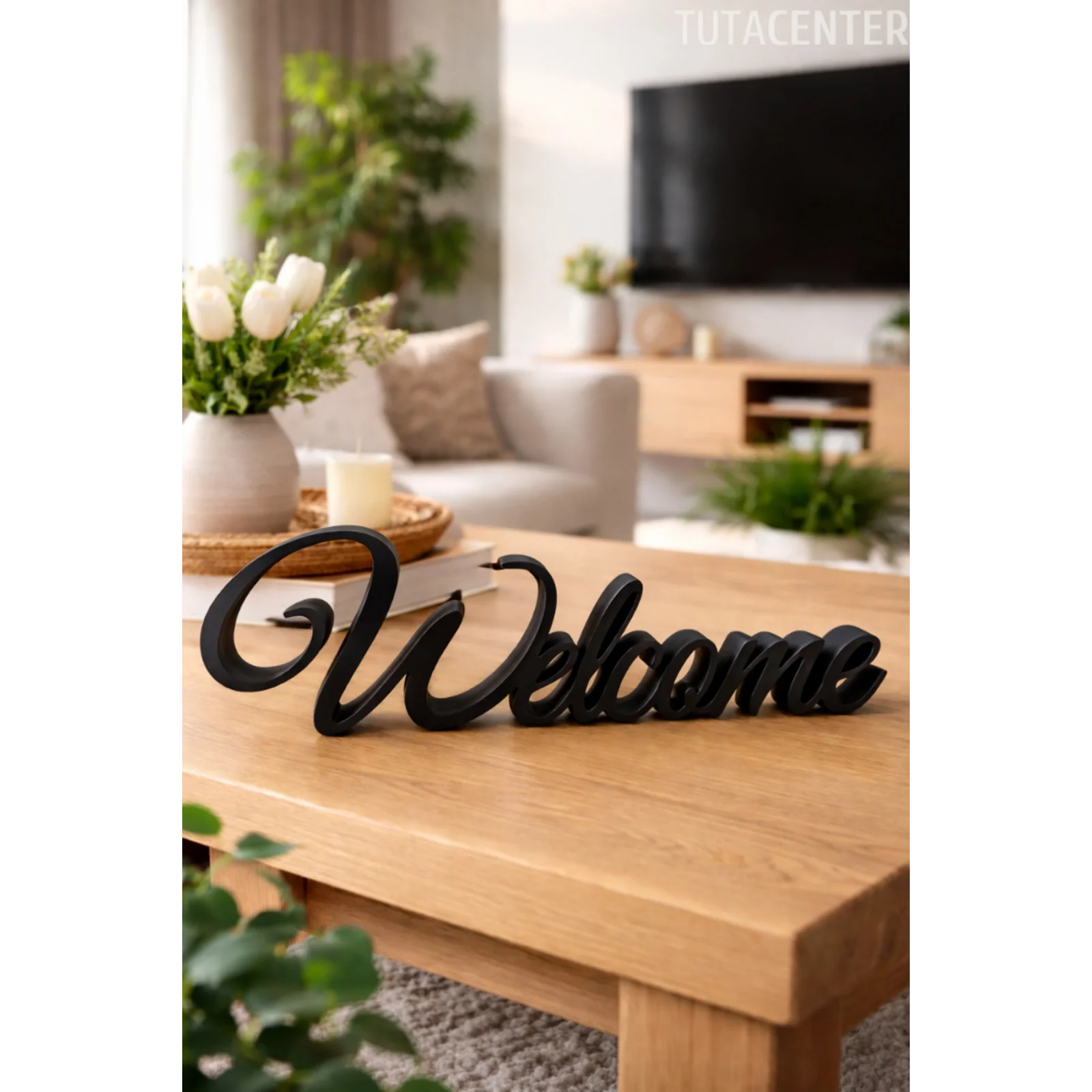 Welcome Yazılı Dekoratif Biblo Ve Masaüstü Dekor Welcome Yazısı Dekoratif Ev Süsü (Plastik)