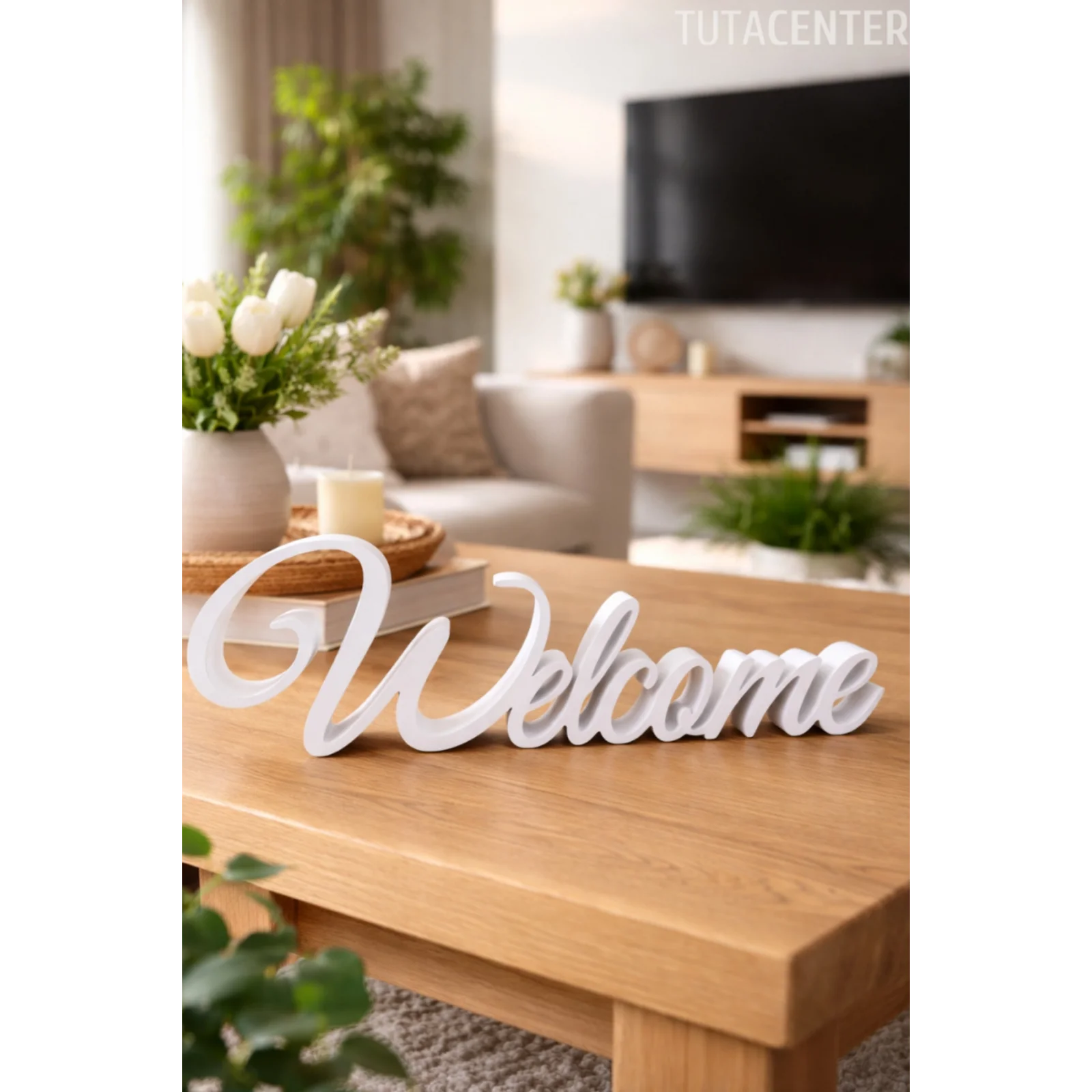 Welcome Yazılı Dekoratif Biblo Ve Masaüstü Dekor Welcome Yazısı Dekoratif Ev Süsü (Plastik)