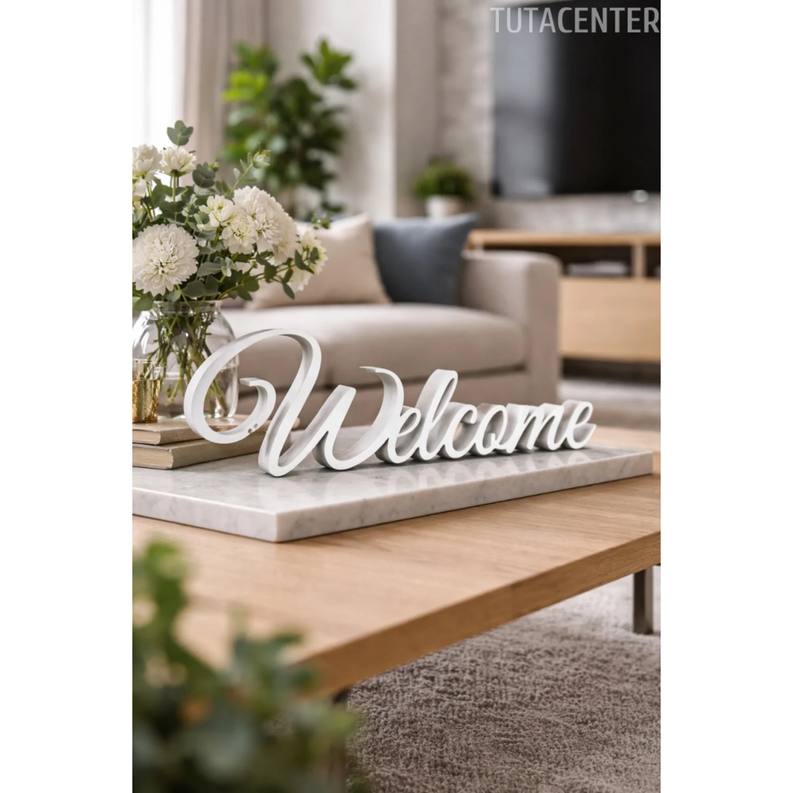 Welcome Yazılı Dekoratif Biblo Ve Masaüstü Dekor Welcome Yazısı Dekoratif Ev Süsü (Plastik)