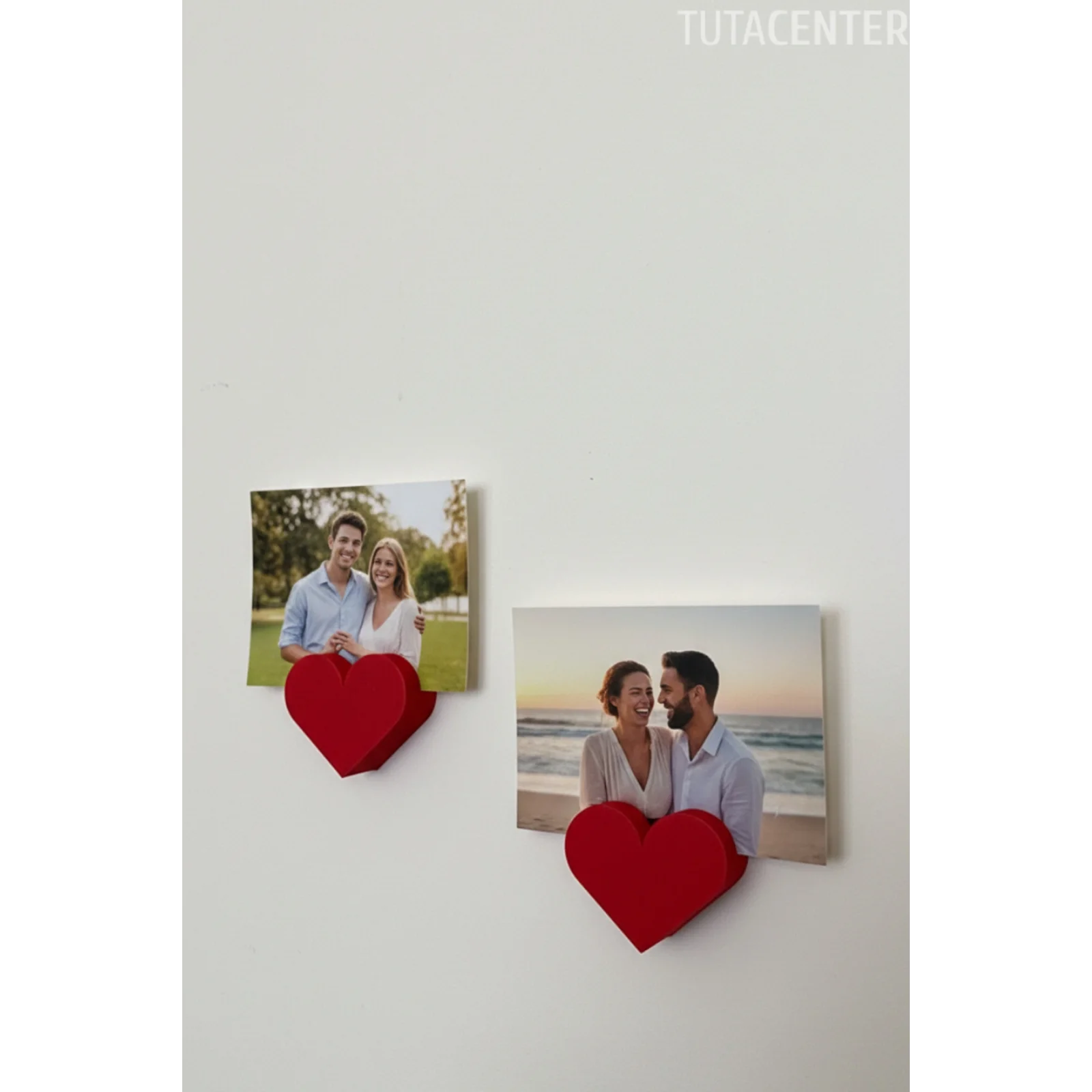 Yapışkanlı Kalp Şekilli Fotoğraf Tutucu - Romantik Tasarım Fotoğraf Tutucu - Sevgili Fotoğraf Tutucu