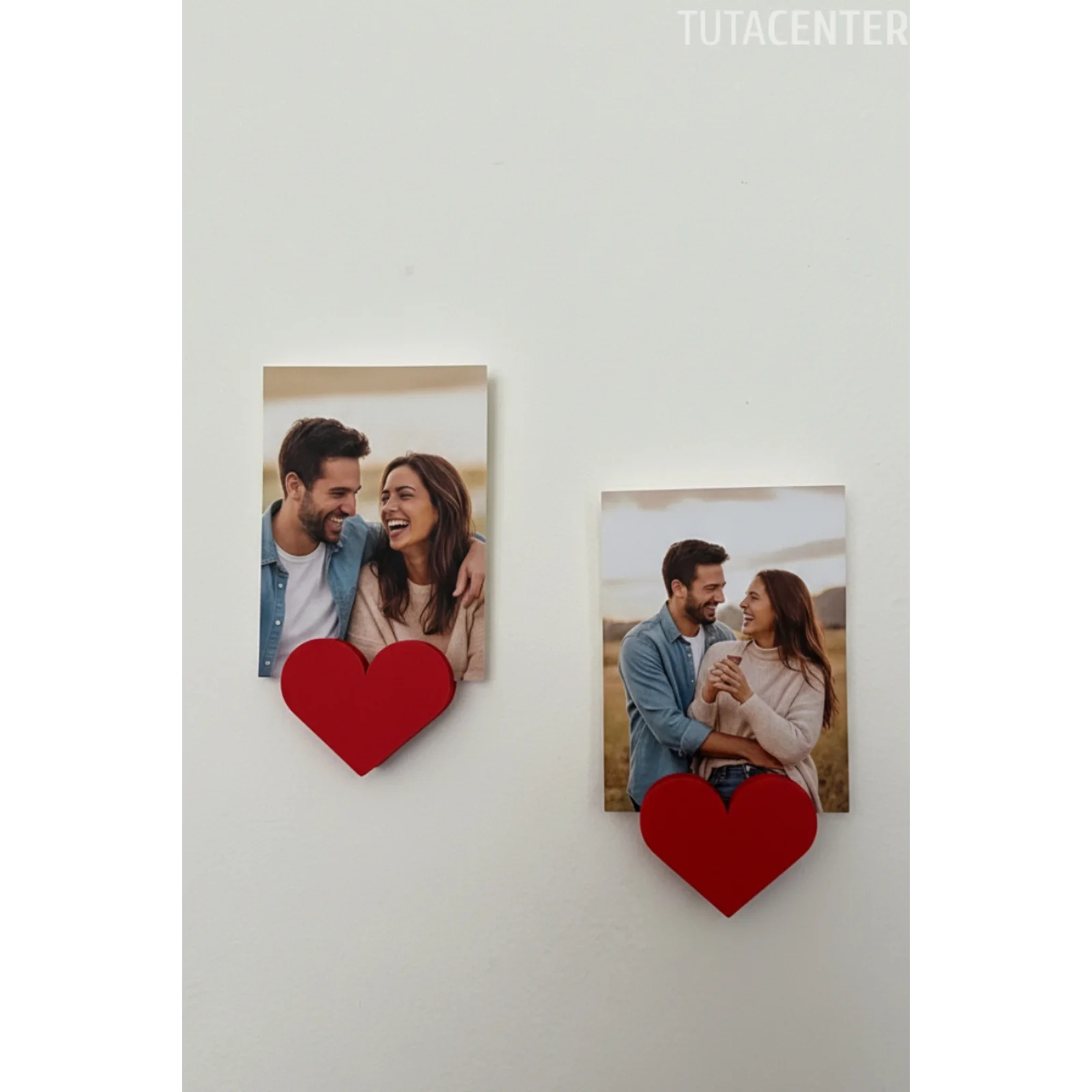 Yapışkanlı Kalp Şekilli Fotoğraf Tutucu - Romantik Tasarım Fotoğraf Tutucu - Sevgili Fotoğraf Tutucu